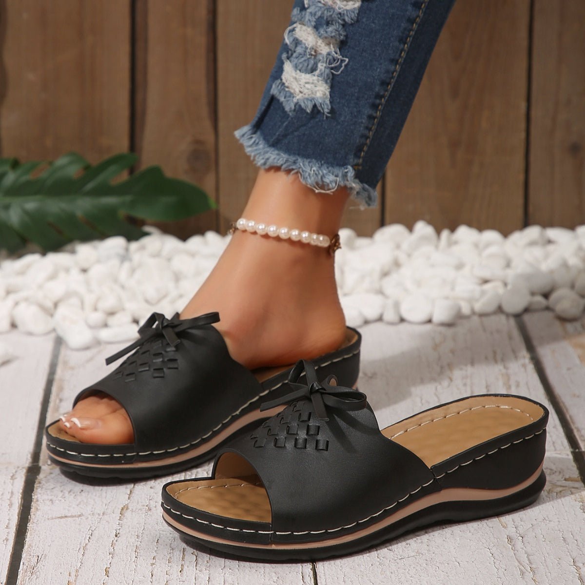 Open Toe Wedge Sandals - BelleVieMode