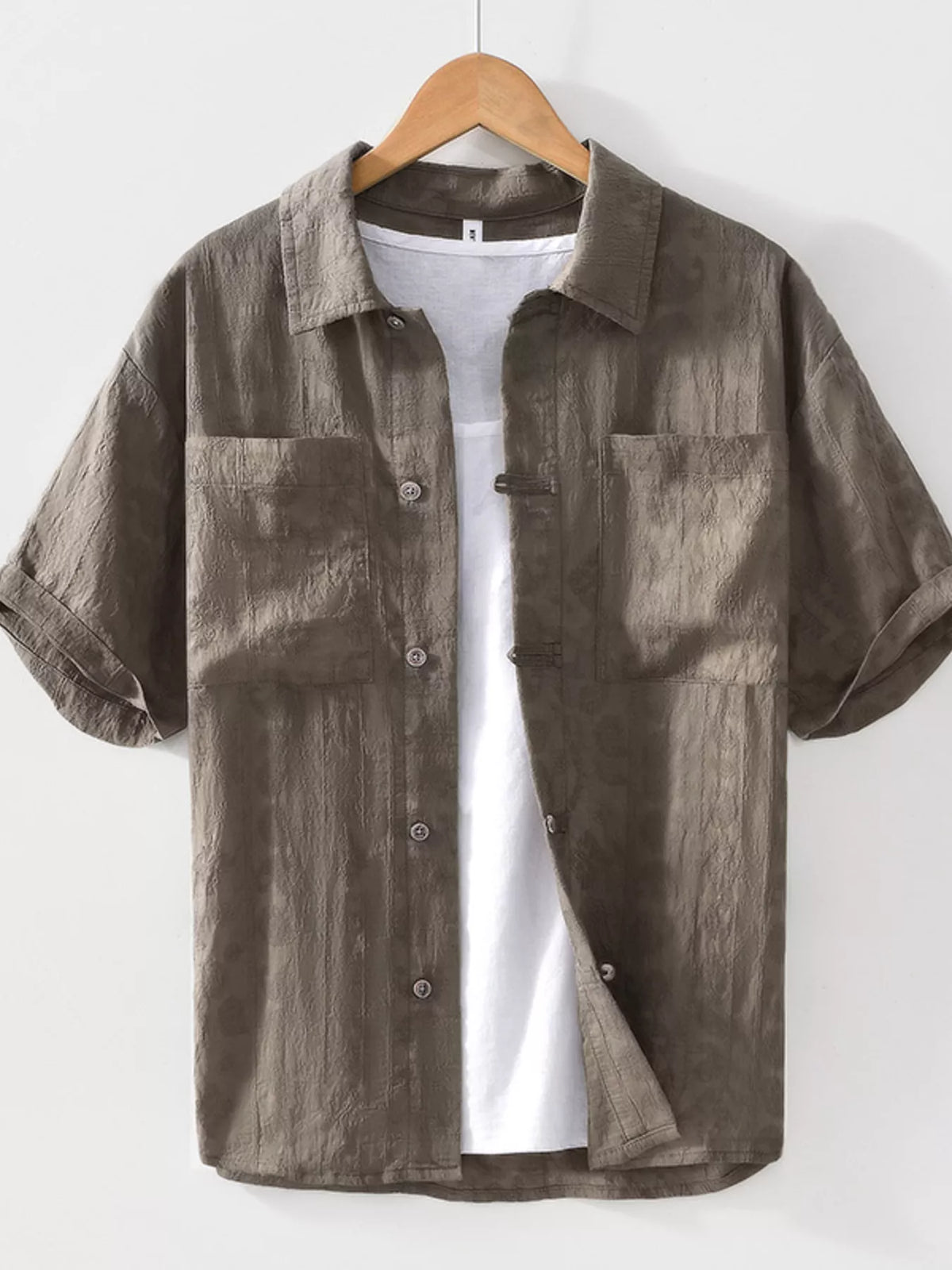 Men's Plus Size Casual Button Up Short Sleeve Shirt