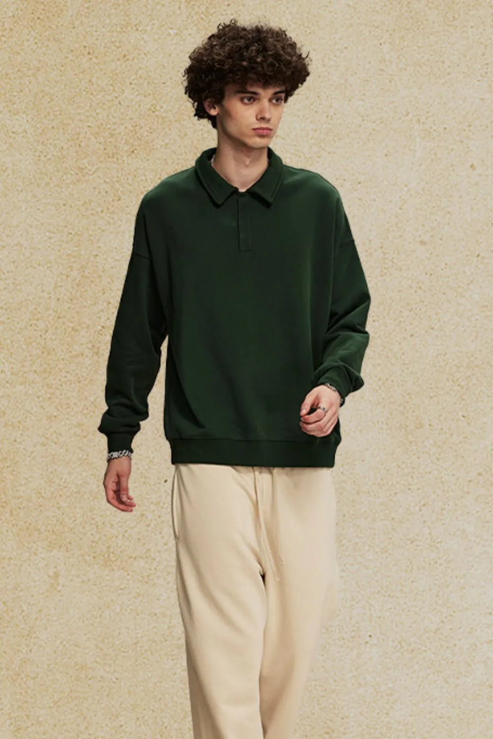 Men's Collared Neck Long Sleeve Polo