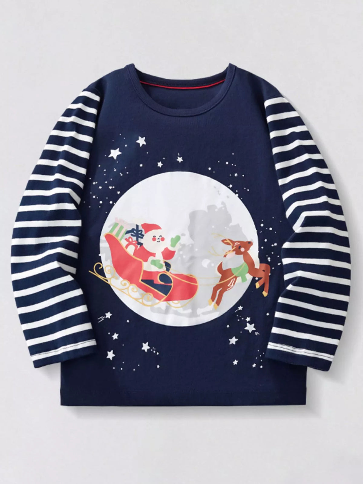 Children's Santa Sleigh Graphic Long Sleeve T-Shirt