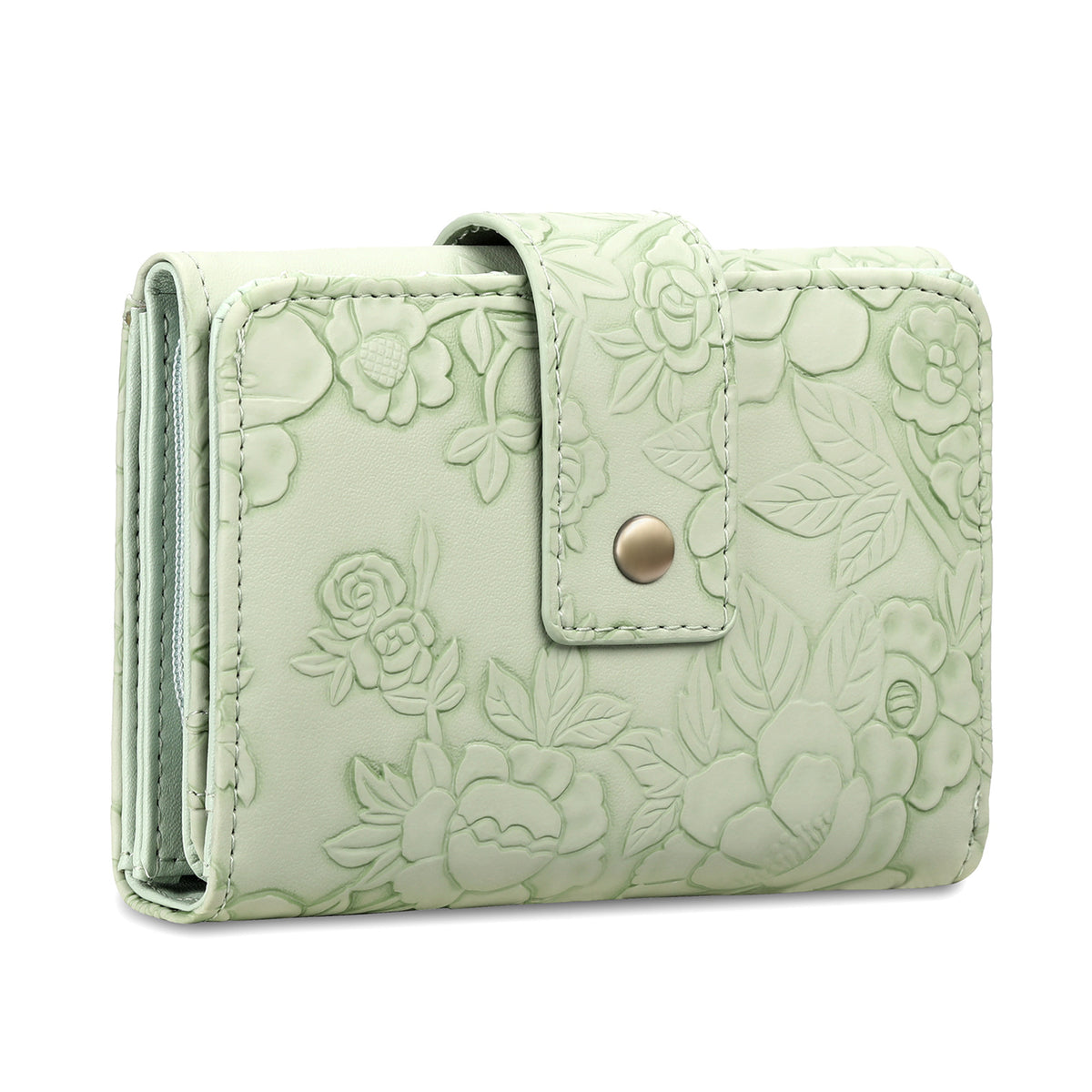 Floral Embossed Leather Wallet