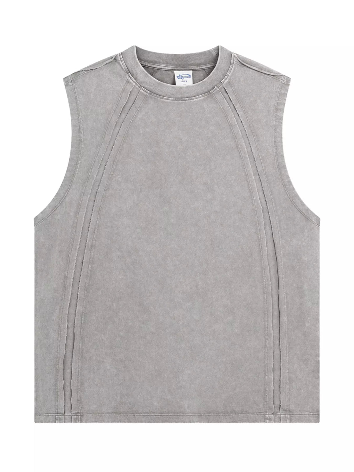 Men's Vintage Washed Round Neck Tank Top