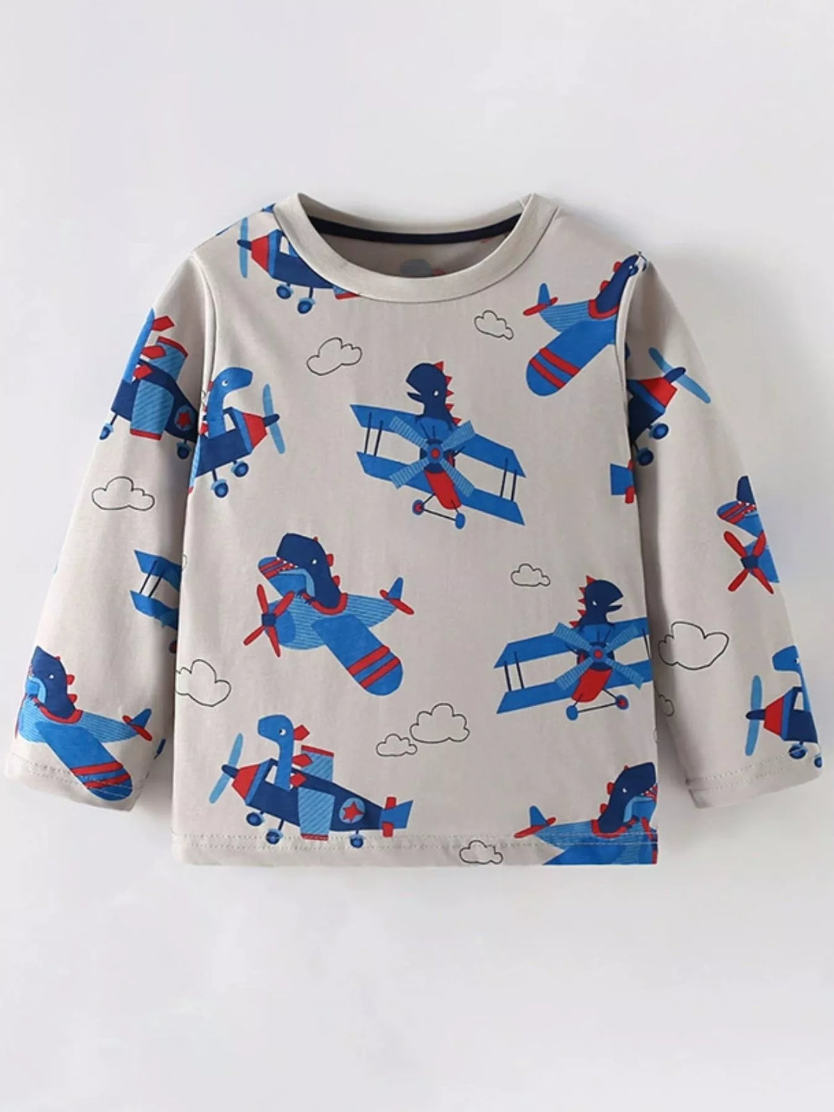 Children's Airplane Print Long Sleeve T-Shirt
