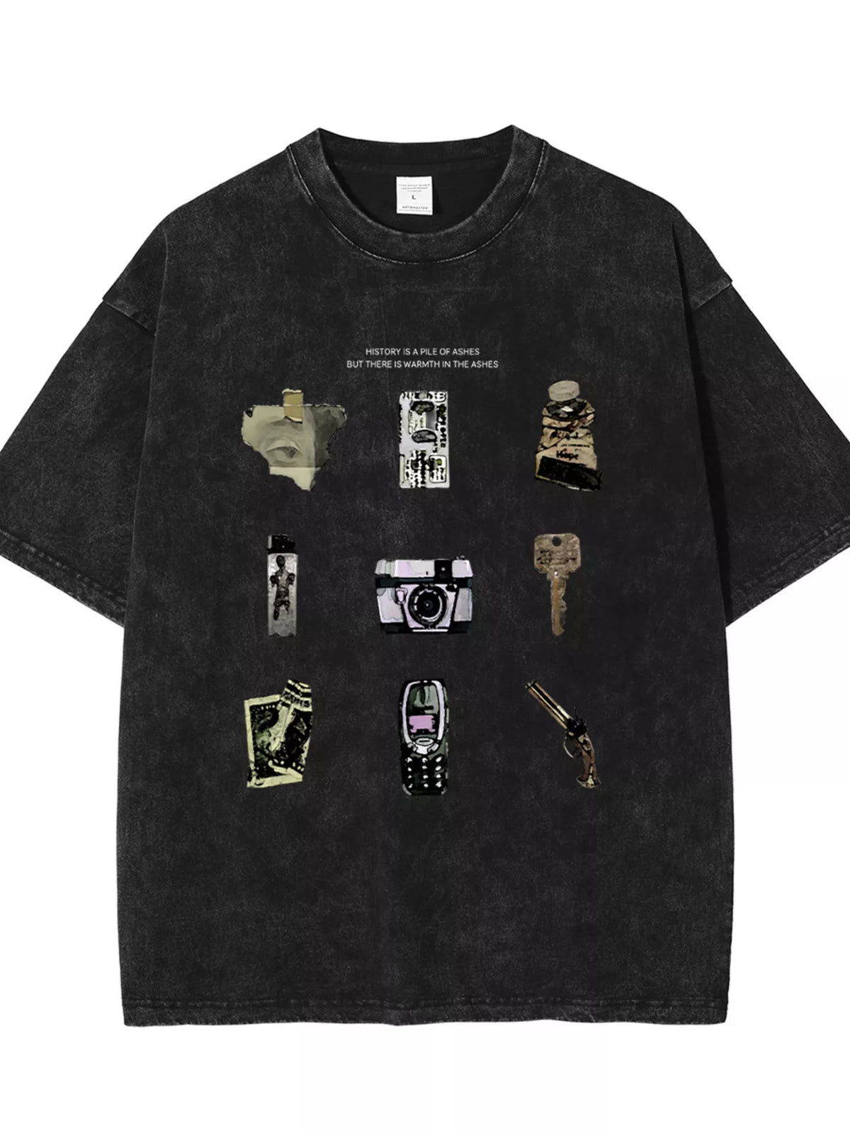 Men's Vintage Washed Graphic Round Neck T-Shirt