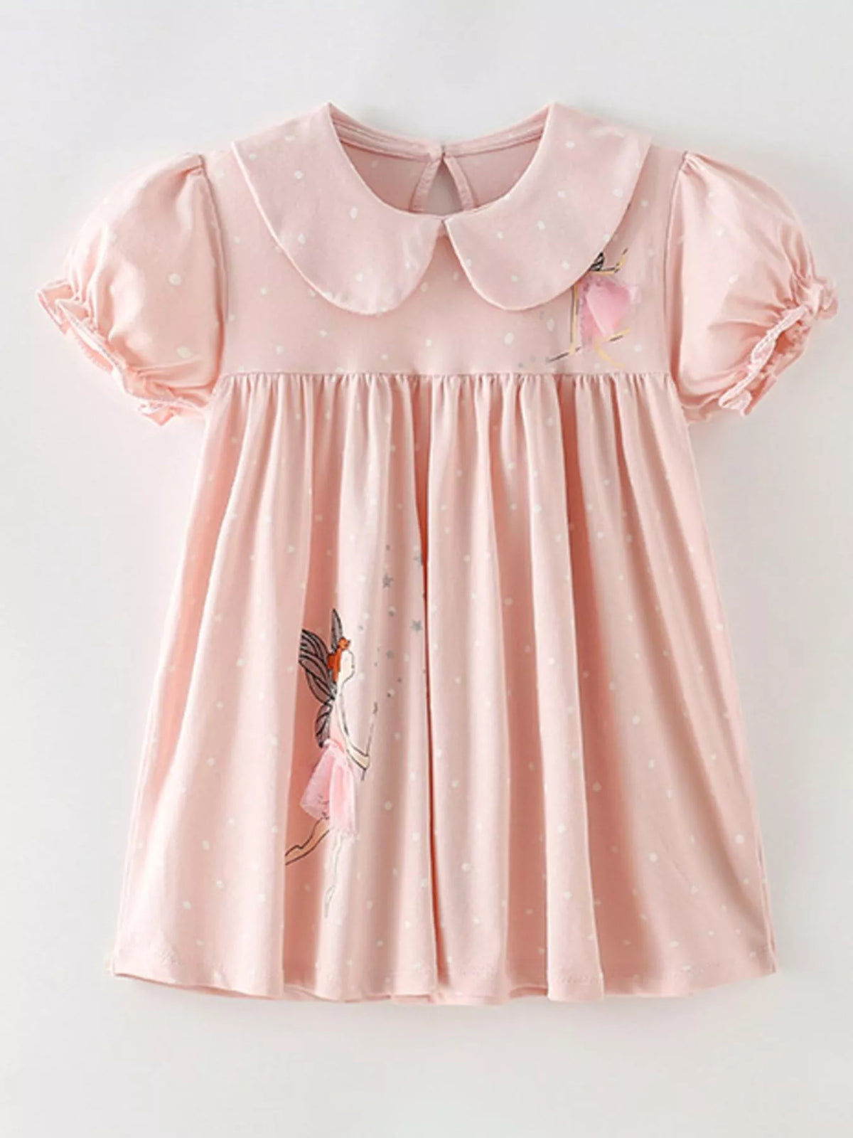 Children's Cute Fairy Embroidered Peter Pan Collar Dress