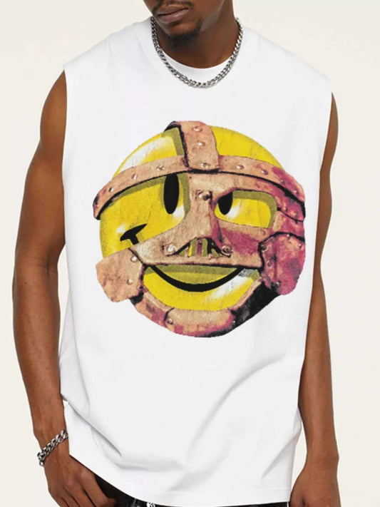 Men's Graphic Round Neck Tank Top