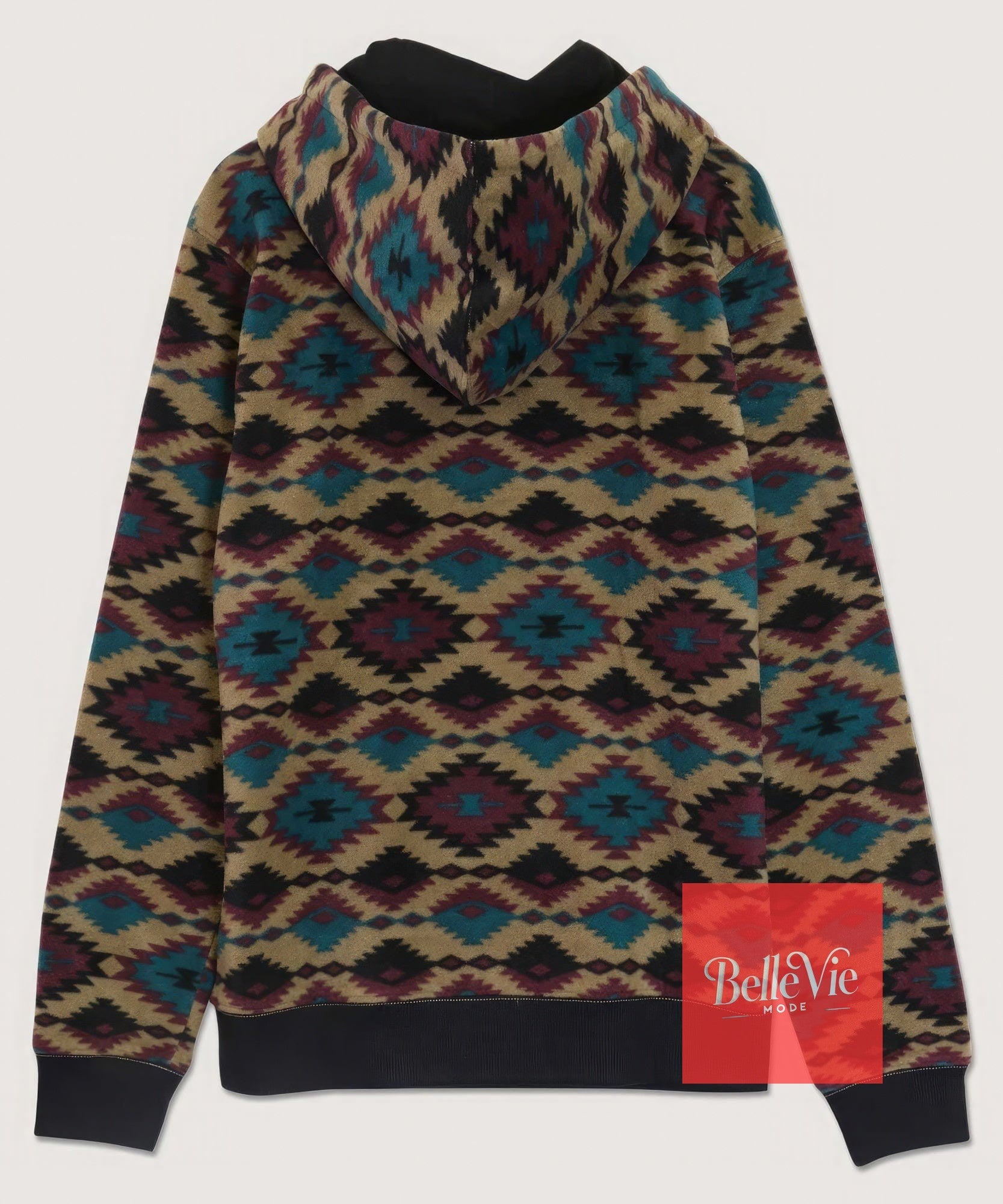 BelleVie Mode Aztec Diamond Print Hoodie