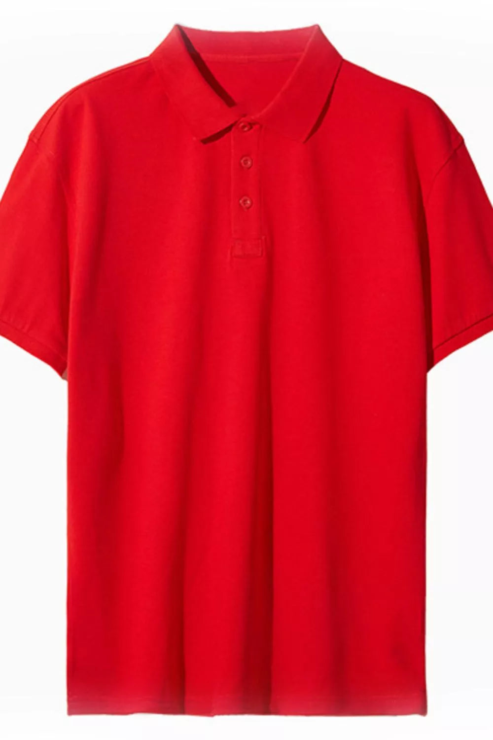 Men's Full Size Button Detail Short Sleeve Polo Plus Size