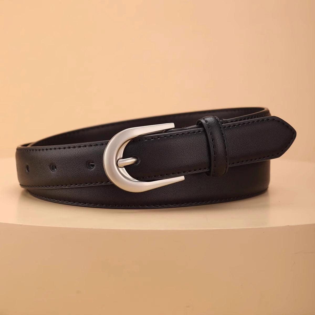 Adjustable Fit Buckle Leather Belt