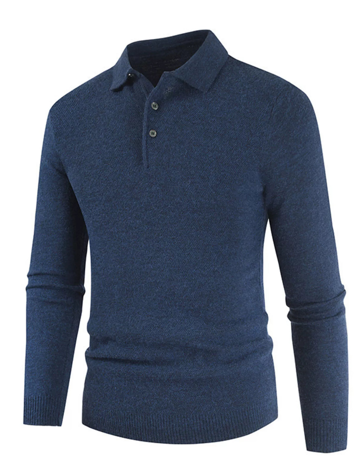 Men's Plus Size Button Detail Long Sleeve Knit Top