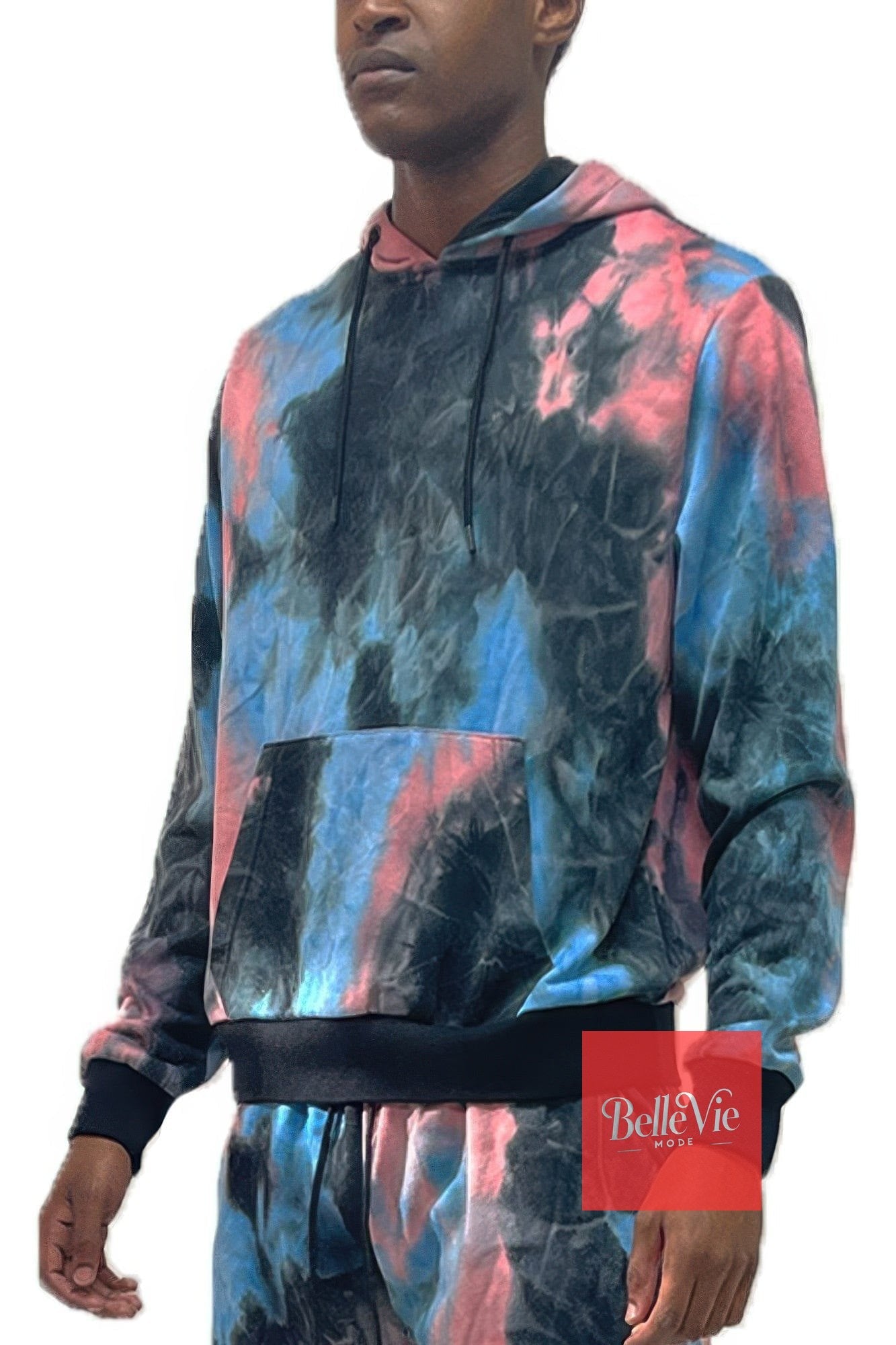 BelleVie Mode Black Blue / S Cotton Tye Dye Hoodie