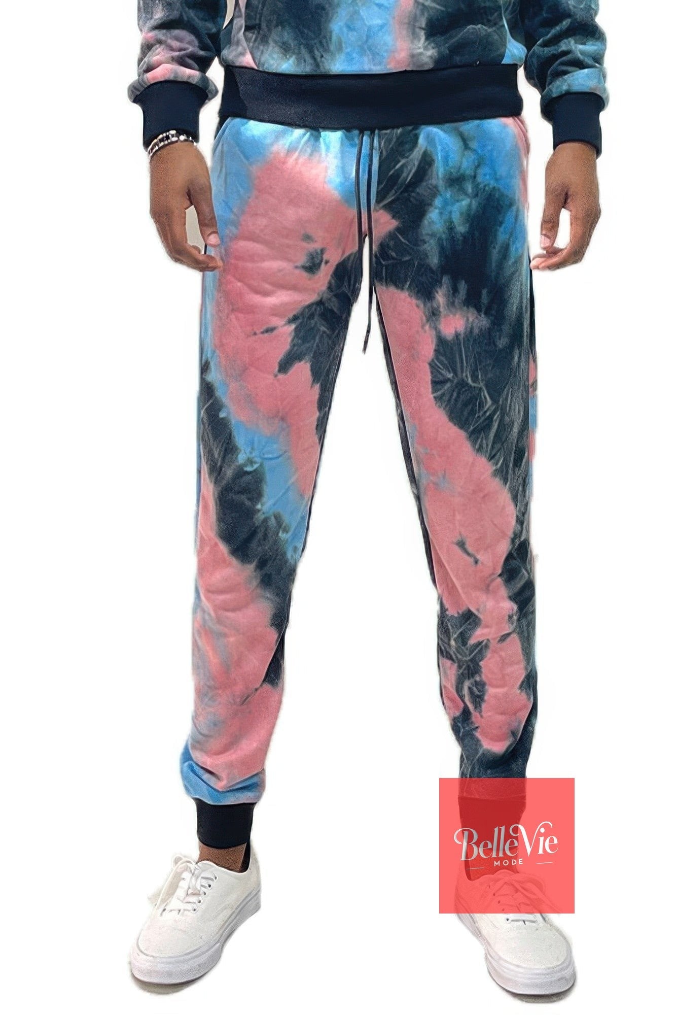 BelleVie Mode Black blue / S Cotton Tye Dye Sweat Pants