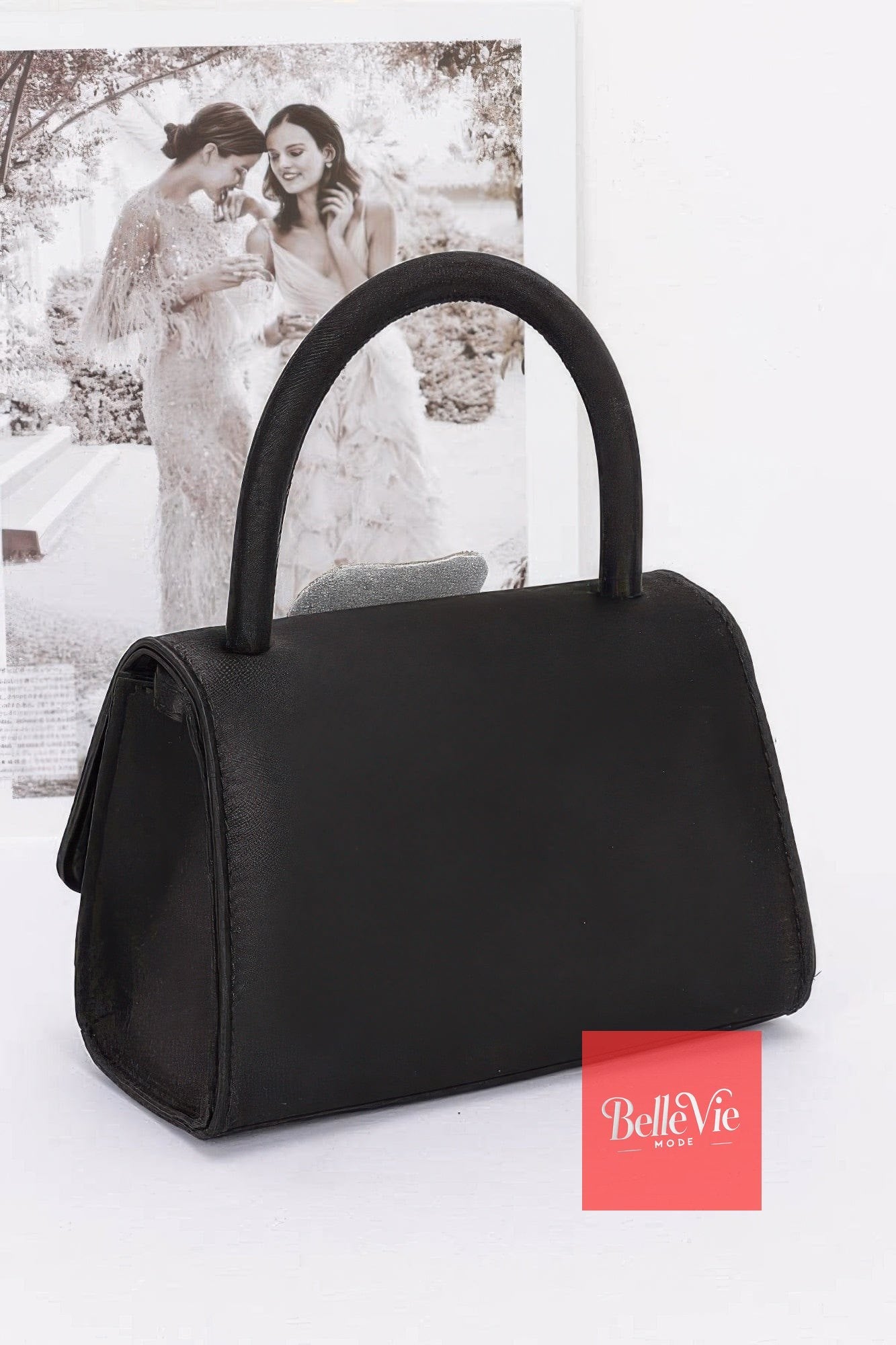 BelleVie Mode Black Floral Elegance Tote