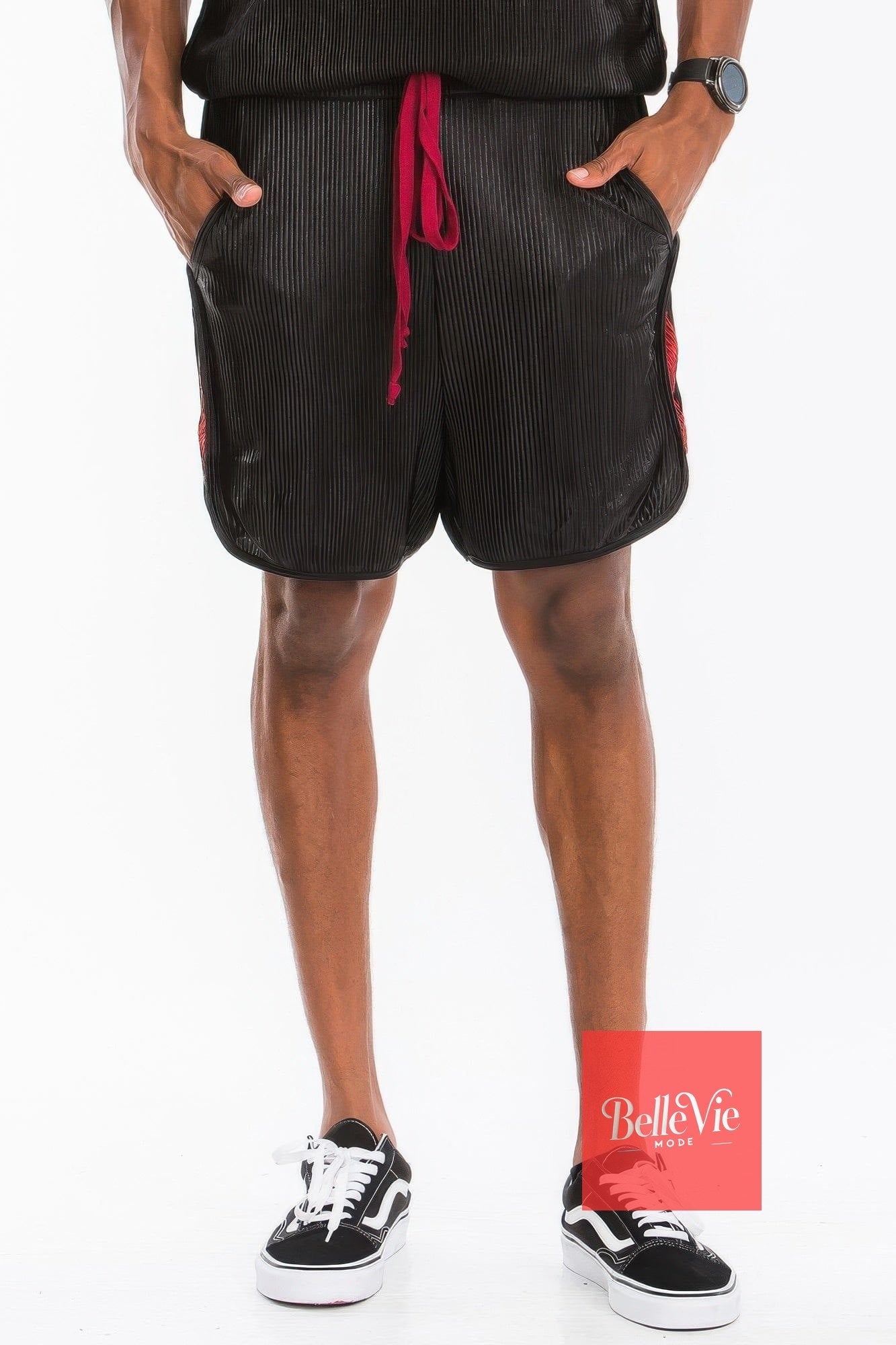 BelleVie Mode Black/red / S Metallic Flick Shorts