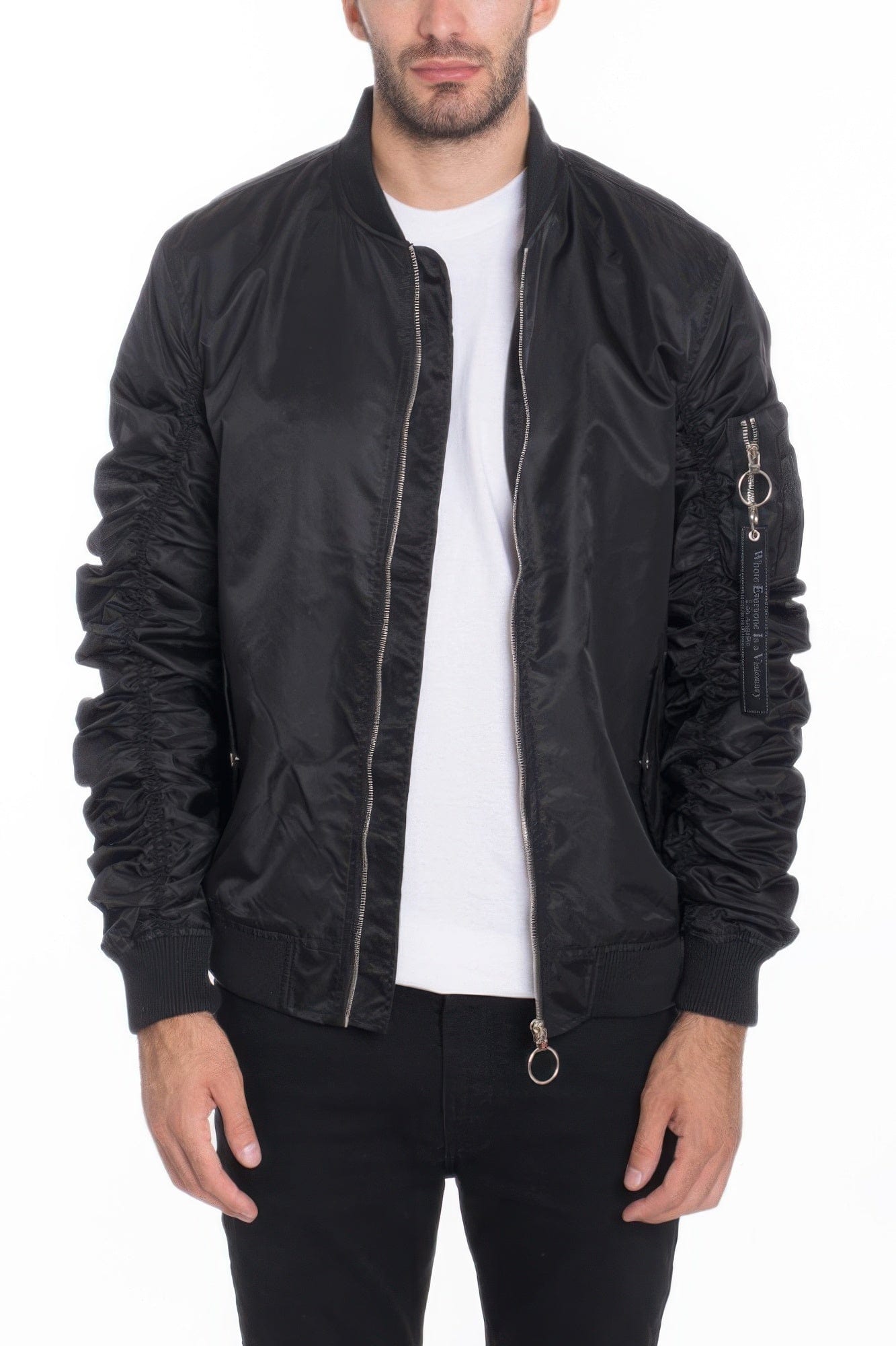 BelleVie Mode Black / S Men's Casual Ma-1 Flight Lined Bomber Jacket