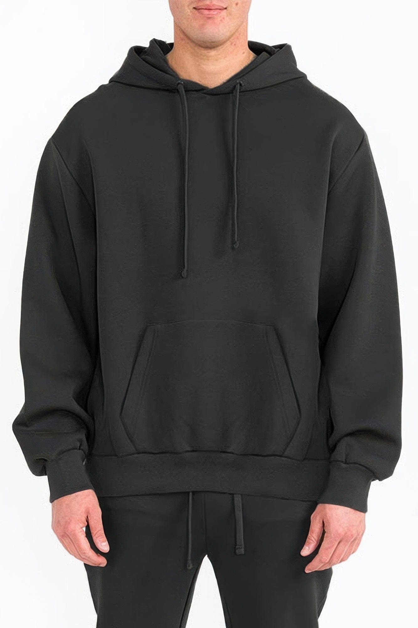 BelleVie Mode Black / S Mens Solid Tech Fleece Hoodie