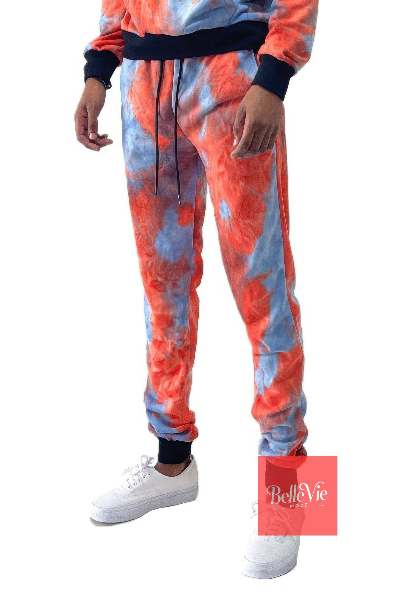 BelleVie Mode Blue pink / S Cotton Tye Dye Sweat Pants