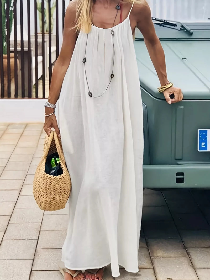 Backless Scoop Neck Maxi Dress