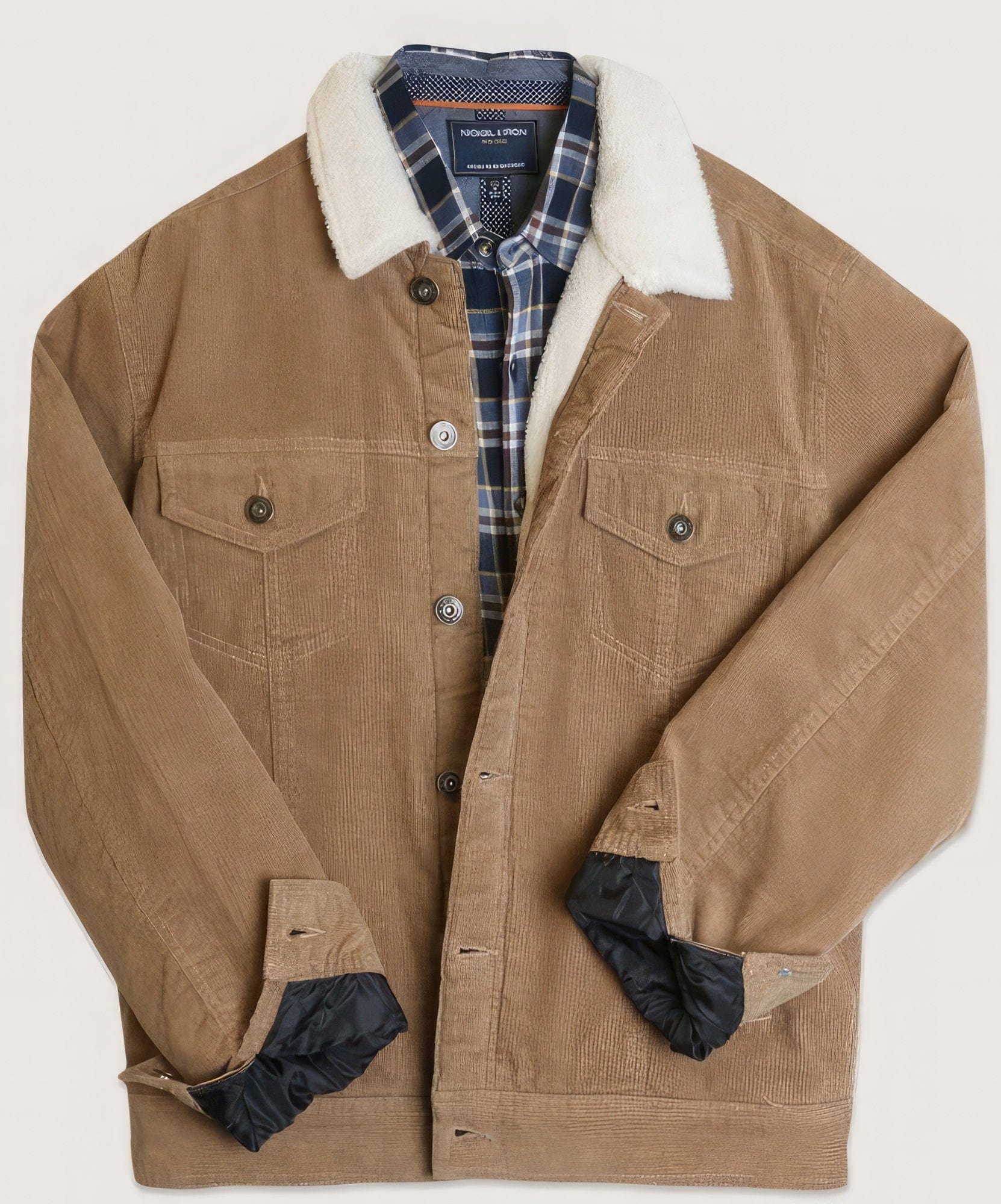 BelleVie Mode Casual Corduroy Lined Trucker Jacket