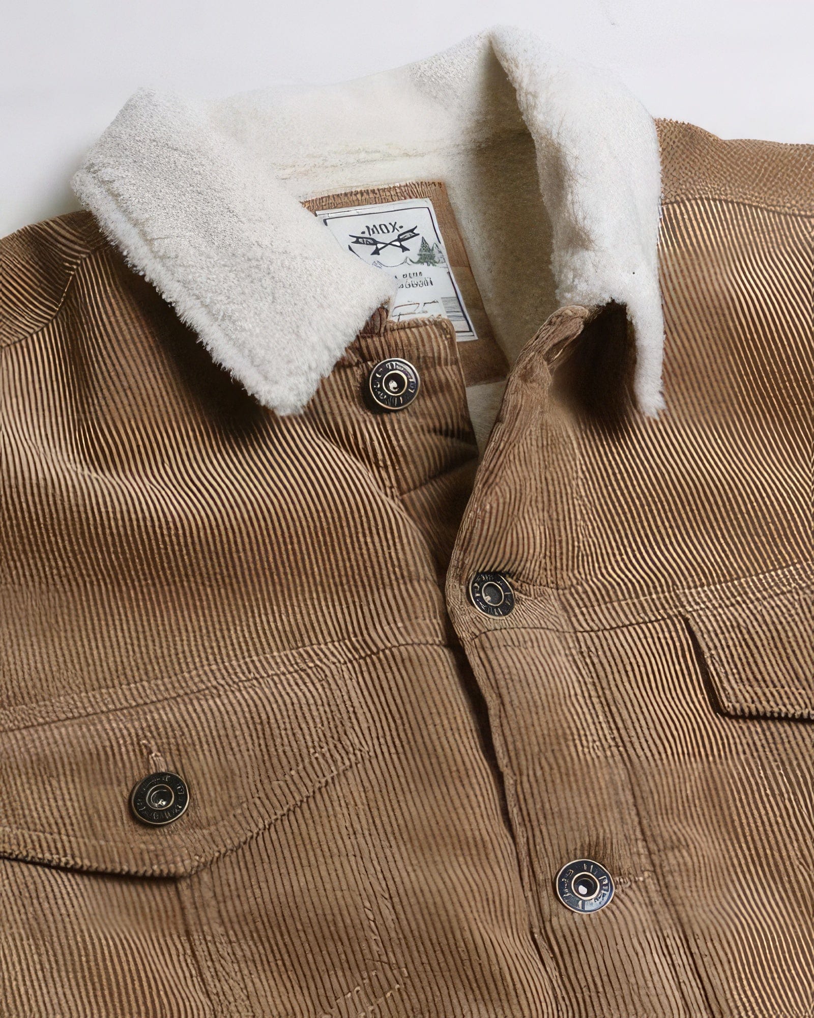 BelleVie Mode Casual Corduroy Lined Trucker Jacket