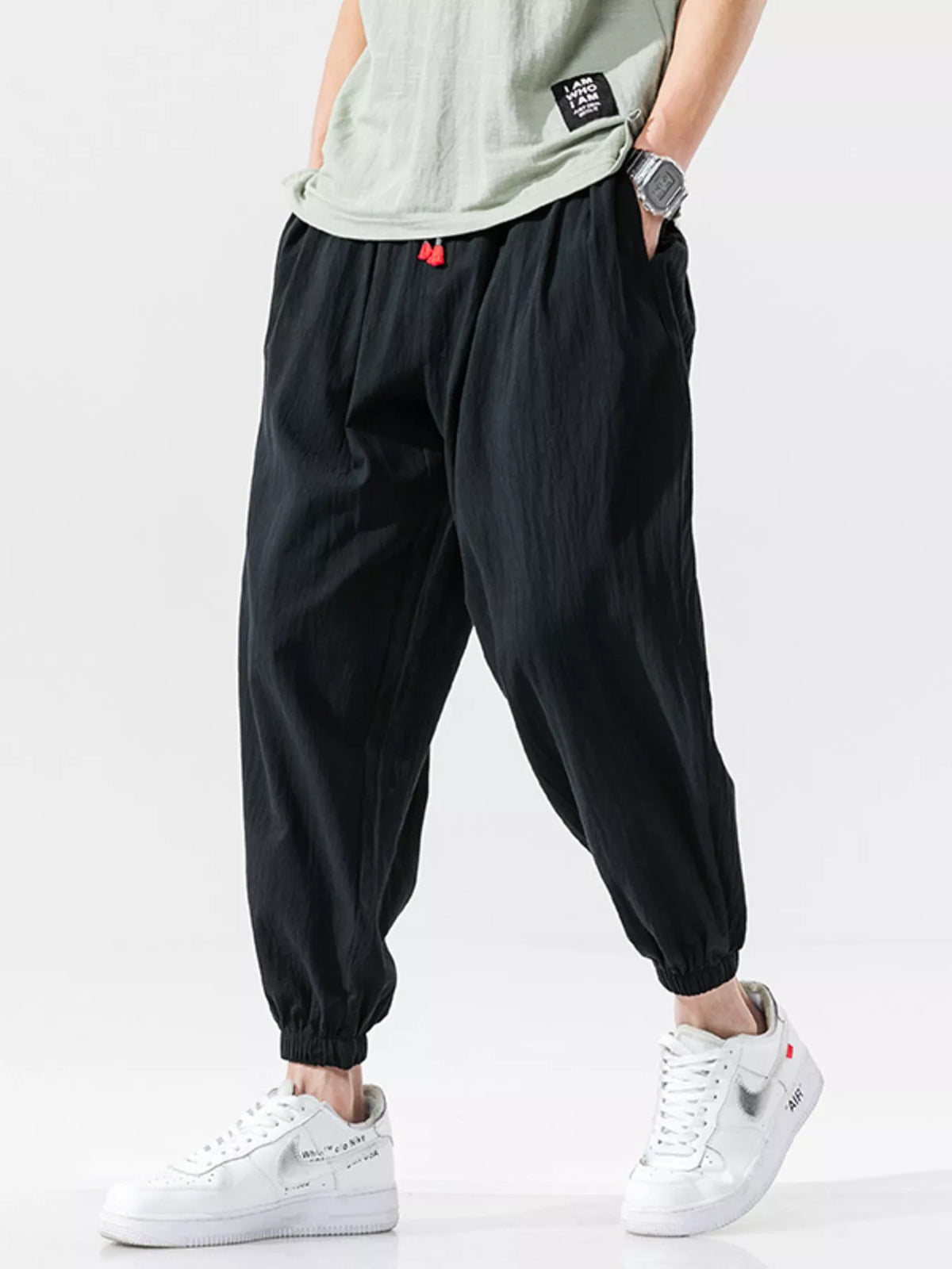 Men's Plus Size Casual Loose Fit Drawstring Joggers