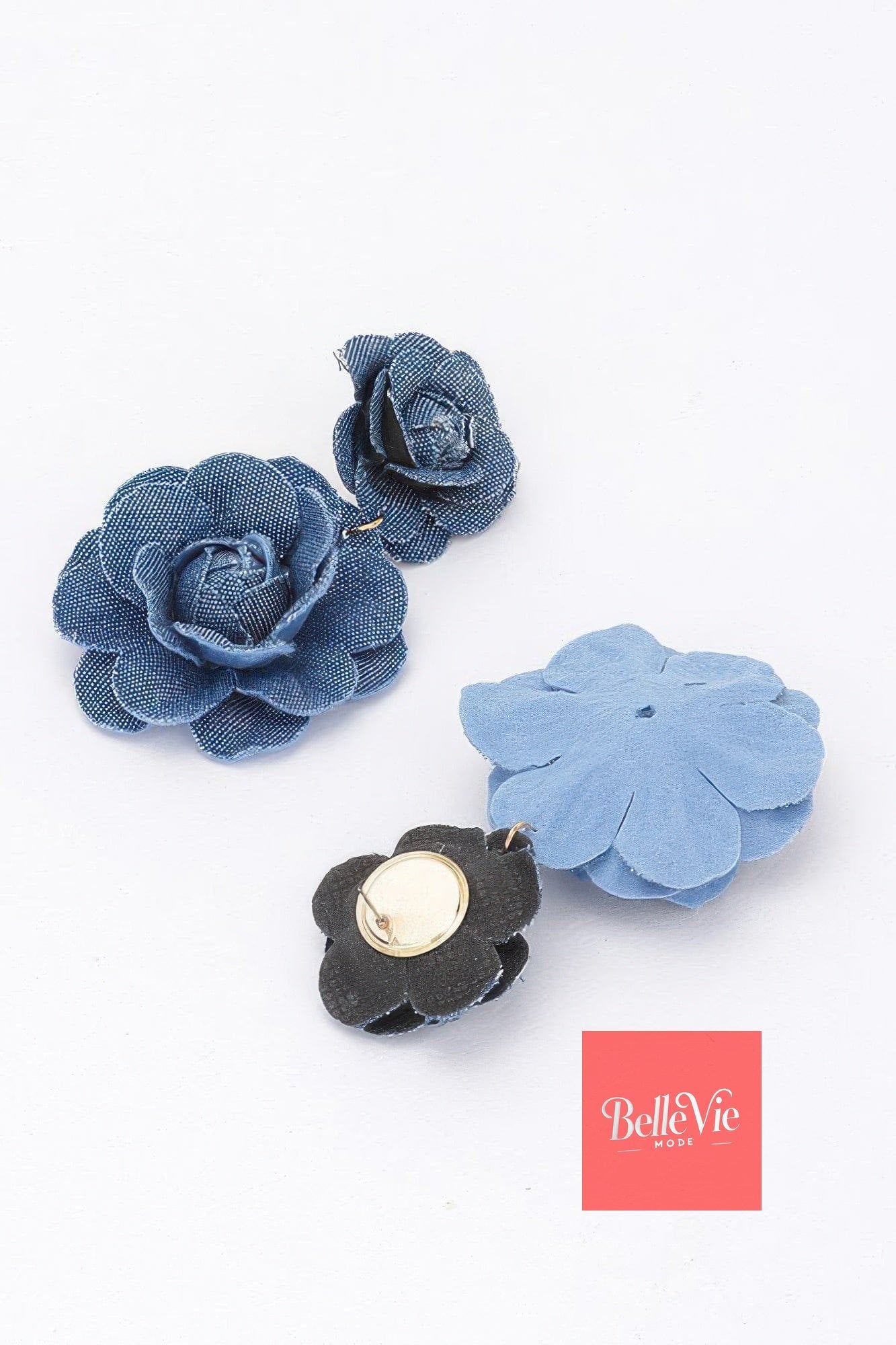 BelleVie Mode Denim Flower Earring