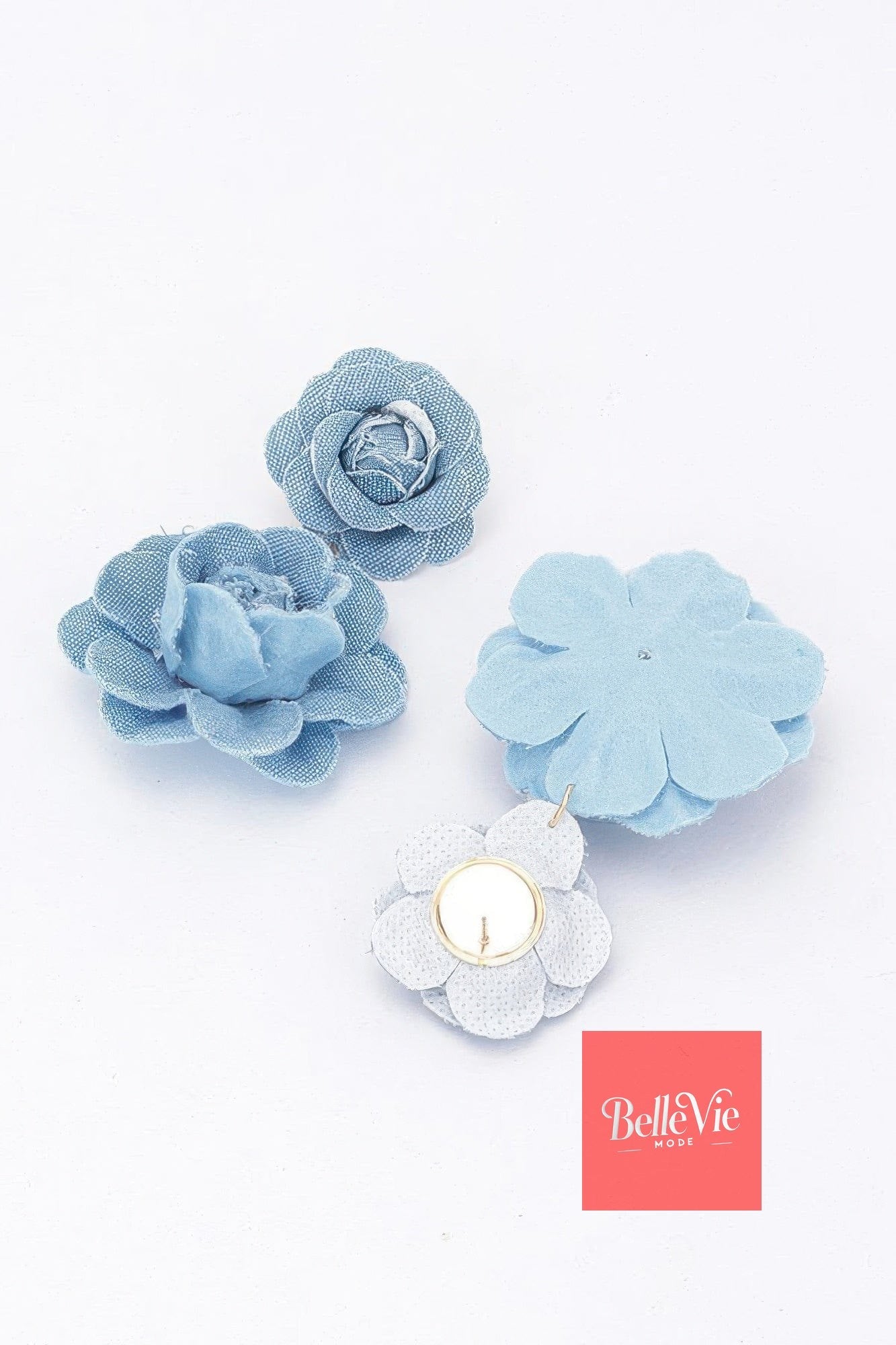 BelleVie Mode Denim Flower Earring