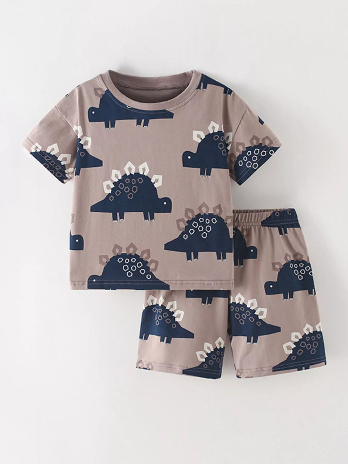 Children's Cute Dinosaur Print Tee and Shorts Set