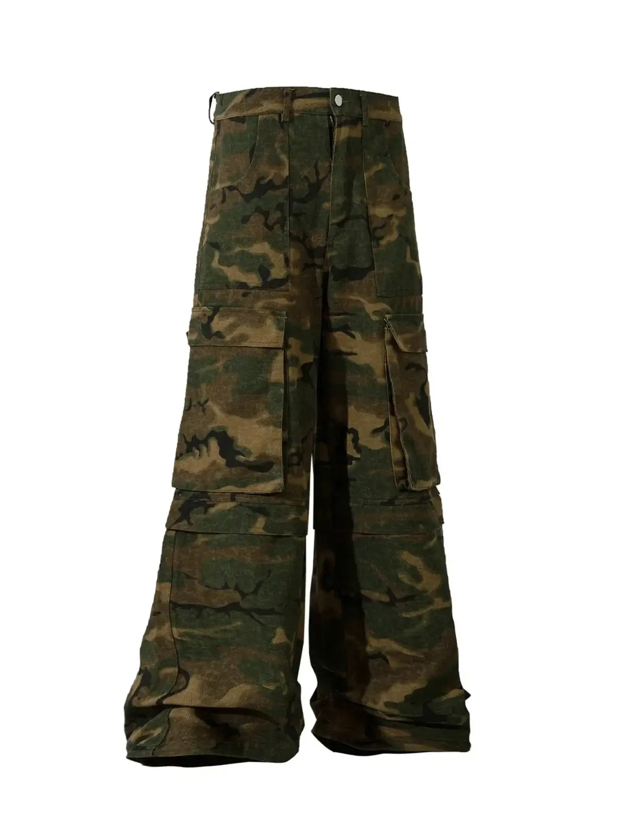 Men's Wide Leg Camouflage Cargo Pants