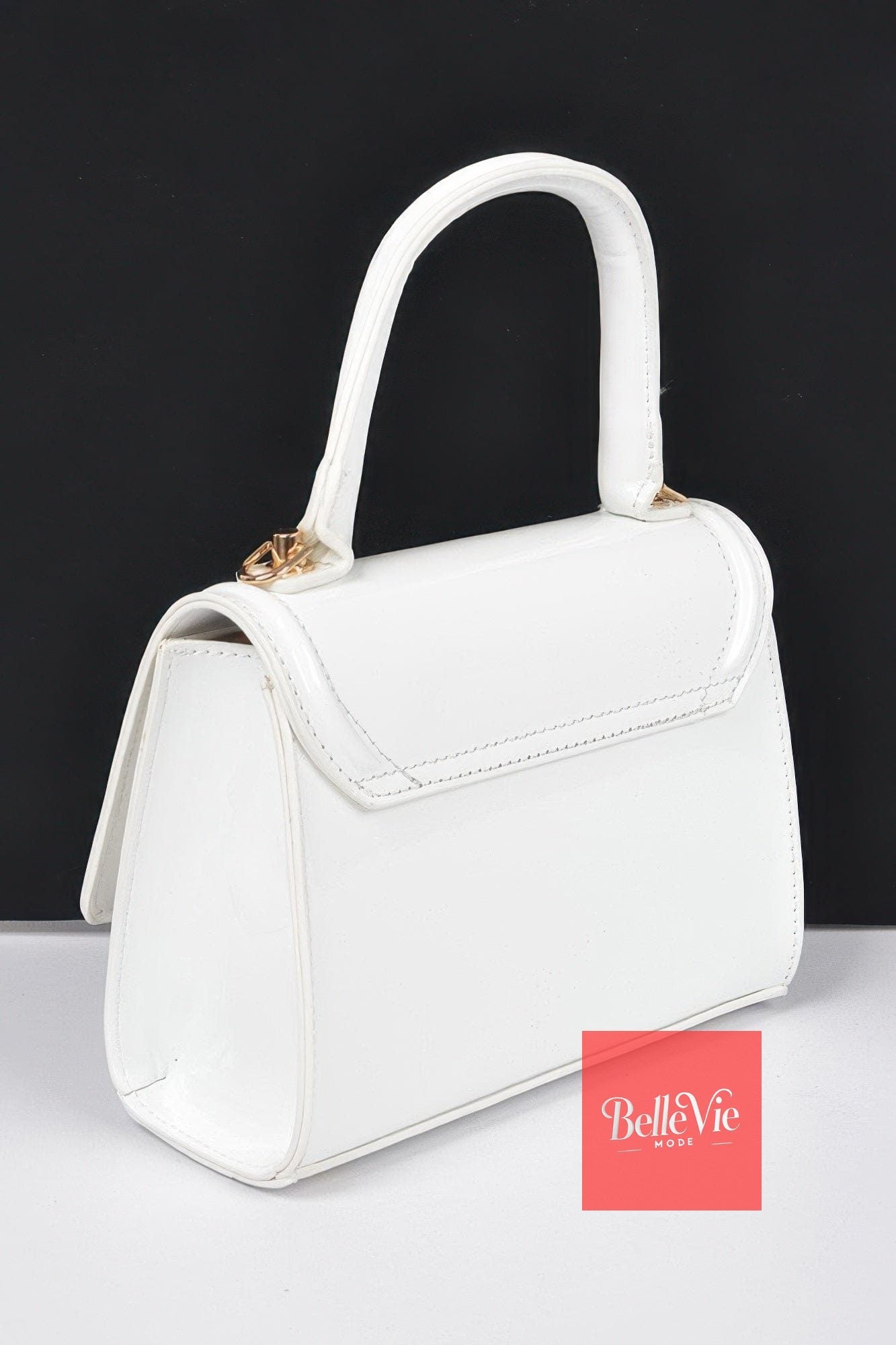 BelleVie Mode Enamel Faux Leather Top Handle Bag