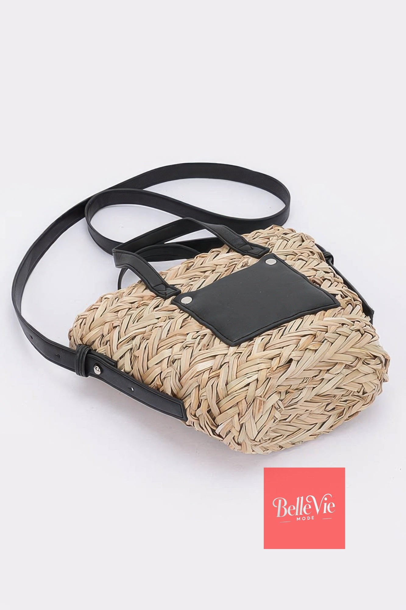 BelleVie Mode Faux Straw Small Tote Bag