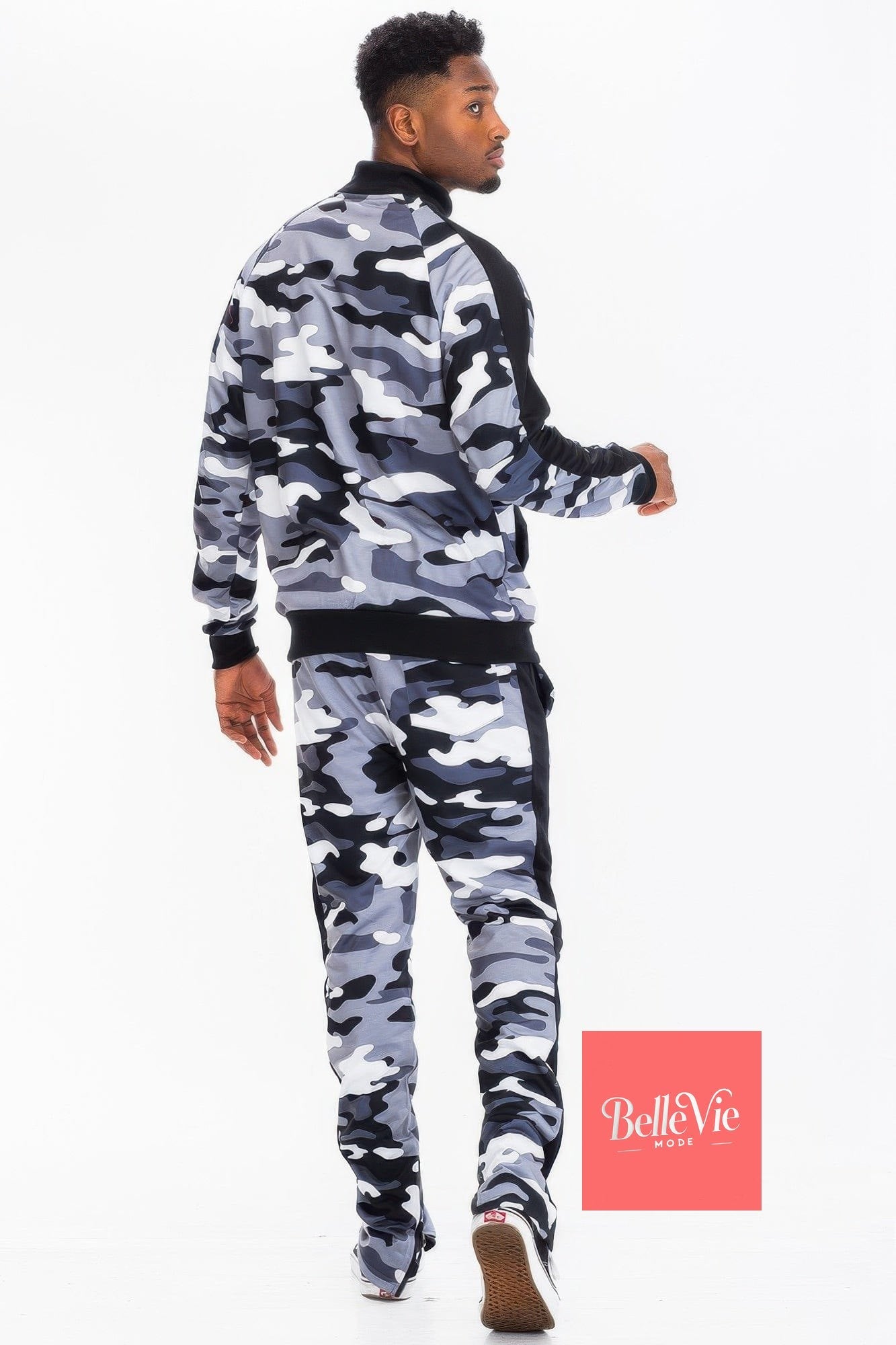 BelleVie Mode Full Camo With Stripe Track Bottom Pants