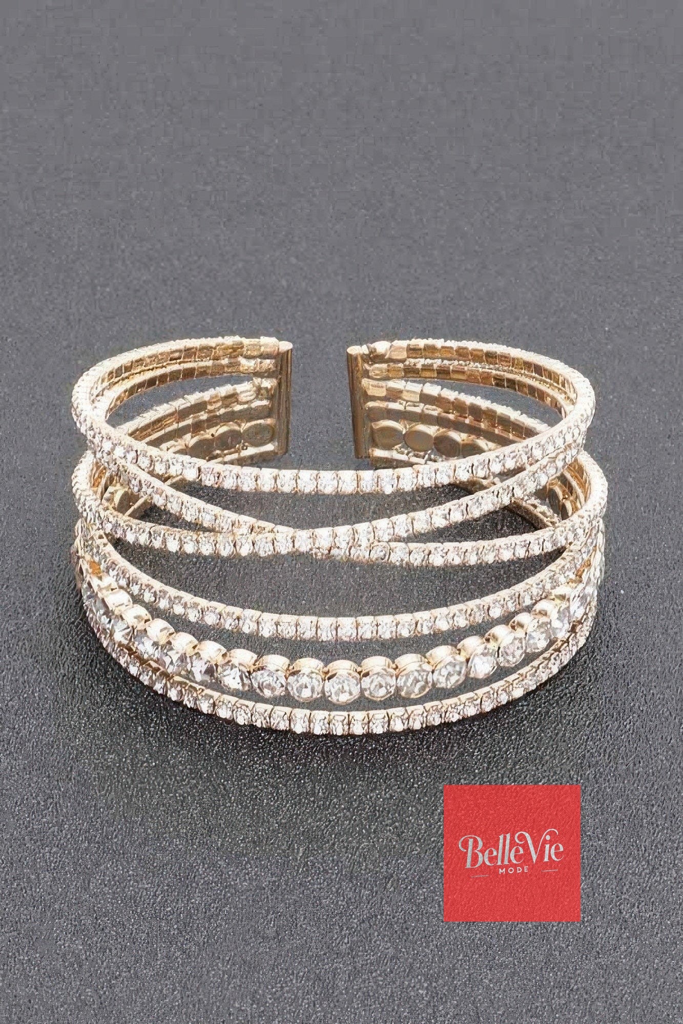 BelleVie Mode Gold clear Rhinestone Bracelet