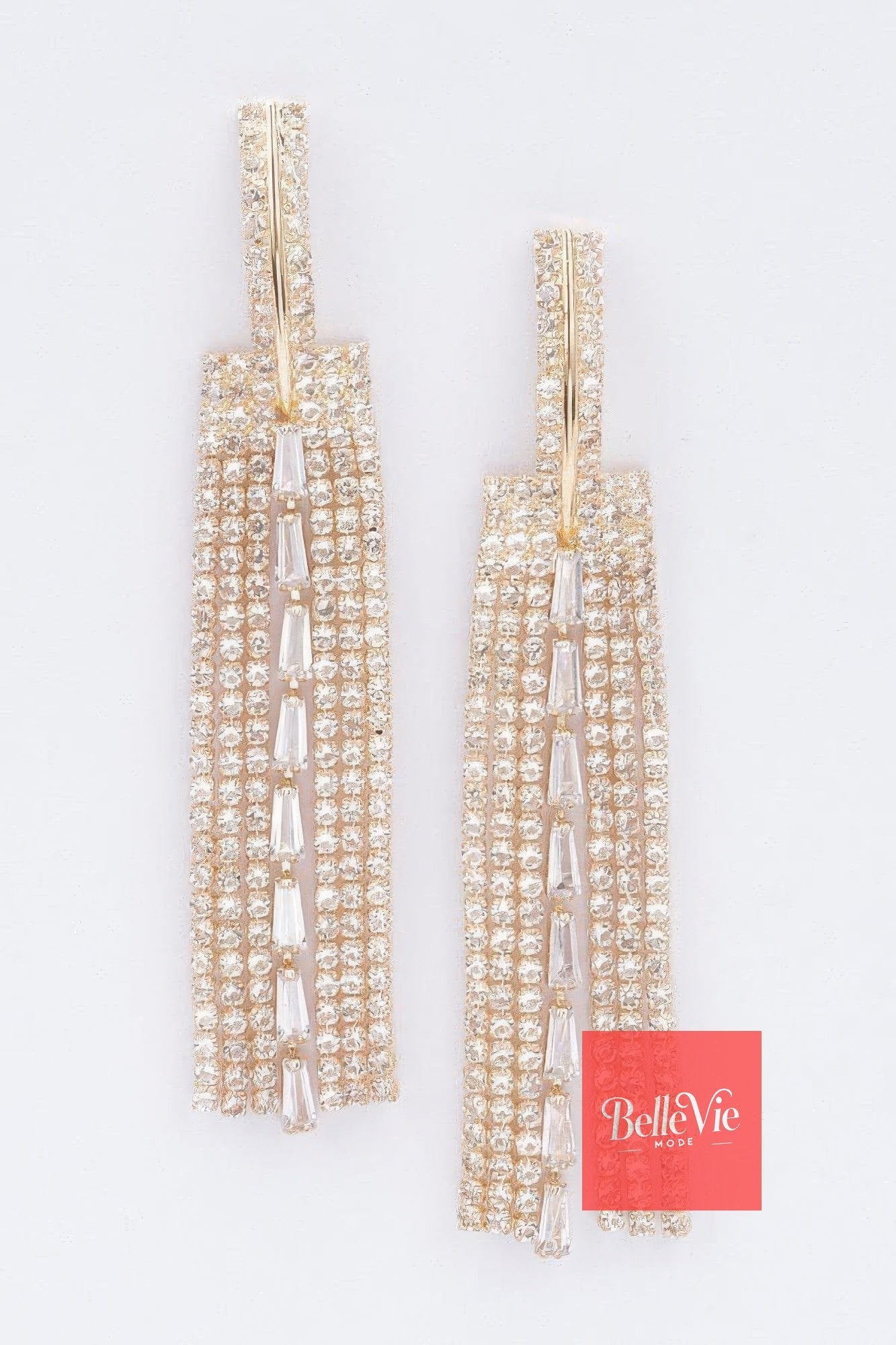 BelleVie Mode Gold clear Rhinestone Earring