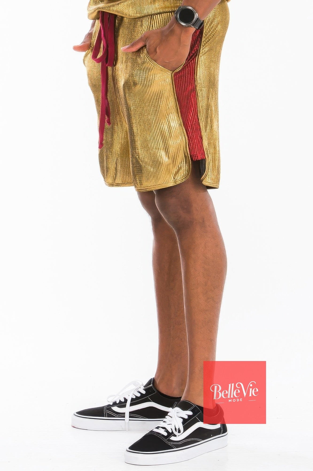 BelleVie Mode Gold / S Metallic Flick Shorts