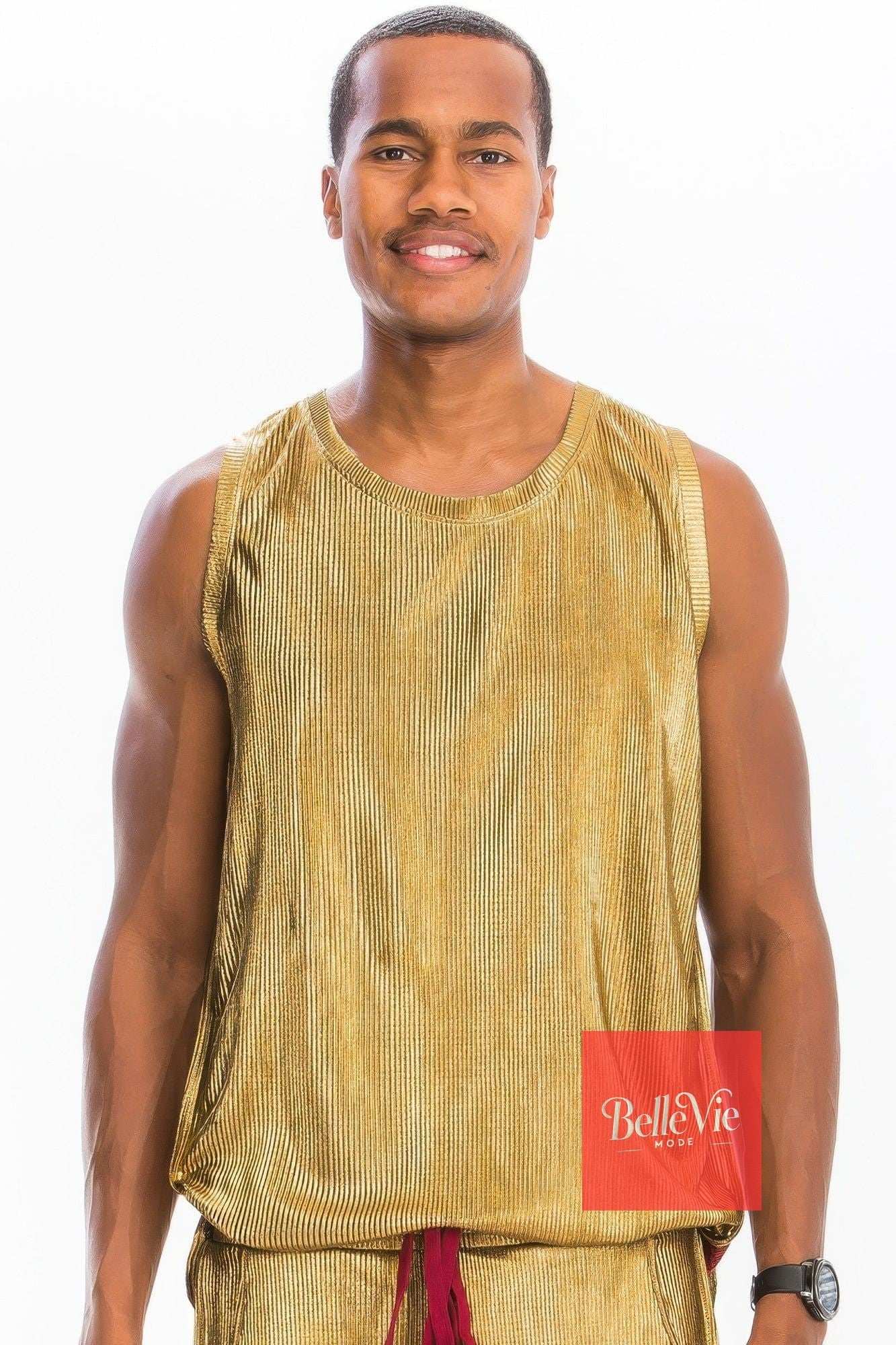 BelleVie Mode Gold / S Metallic Flick Tank Top