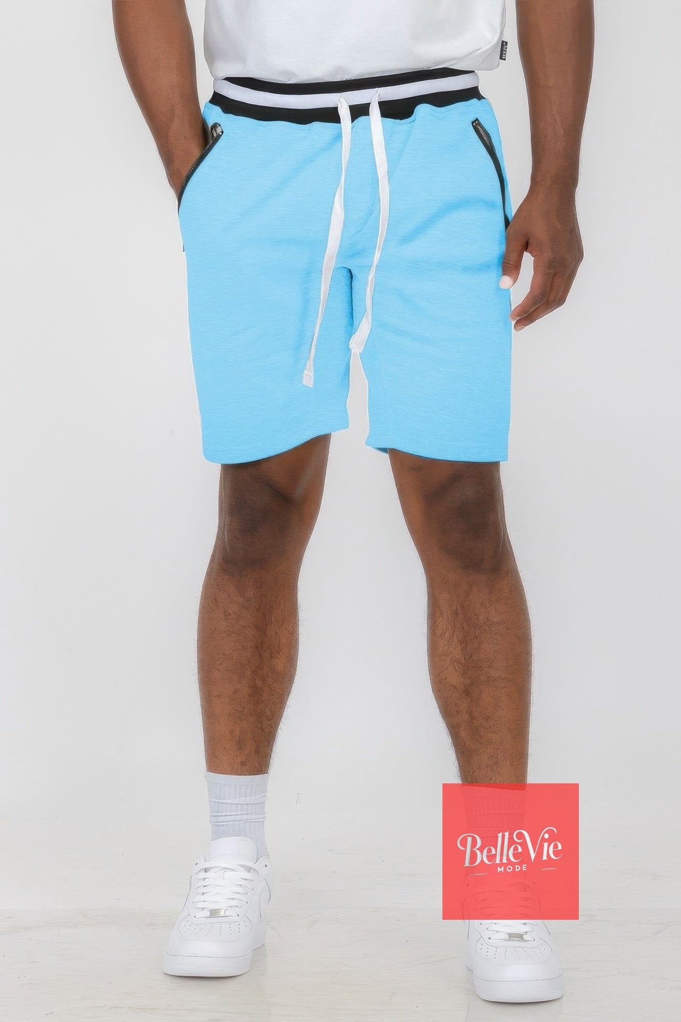 BelleVie Mode Light Blue / S Mens French Terry Sweat Short