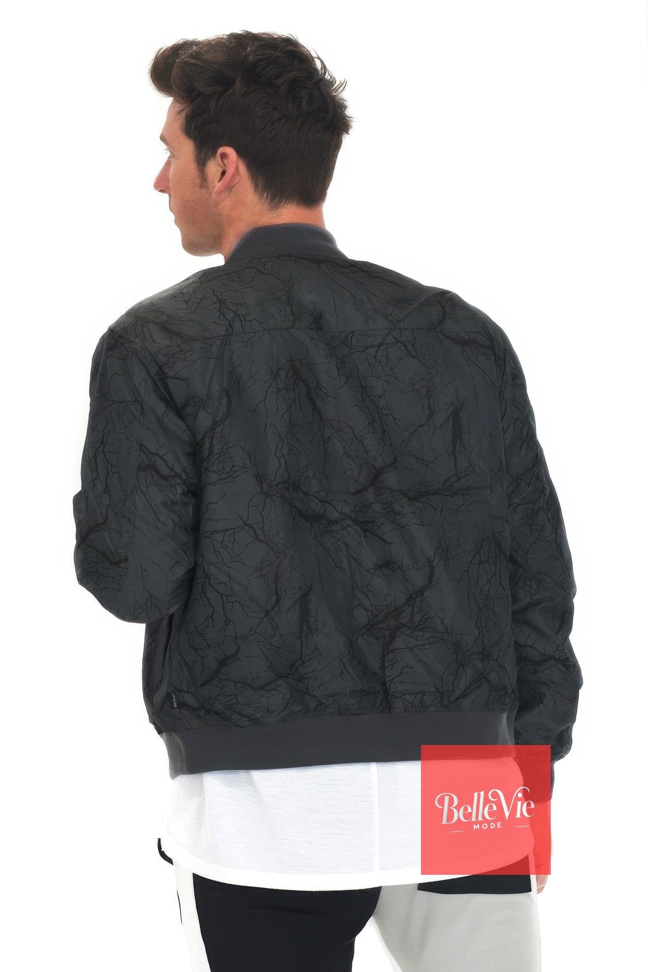 BelleVie Mode Lightning Bomber Windbreaker