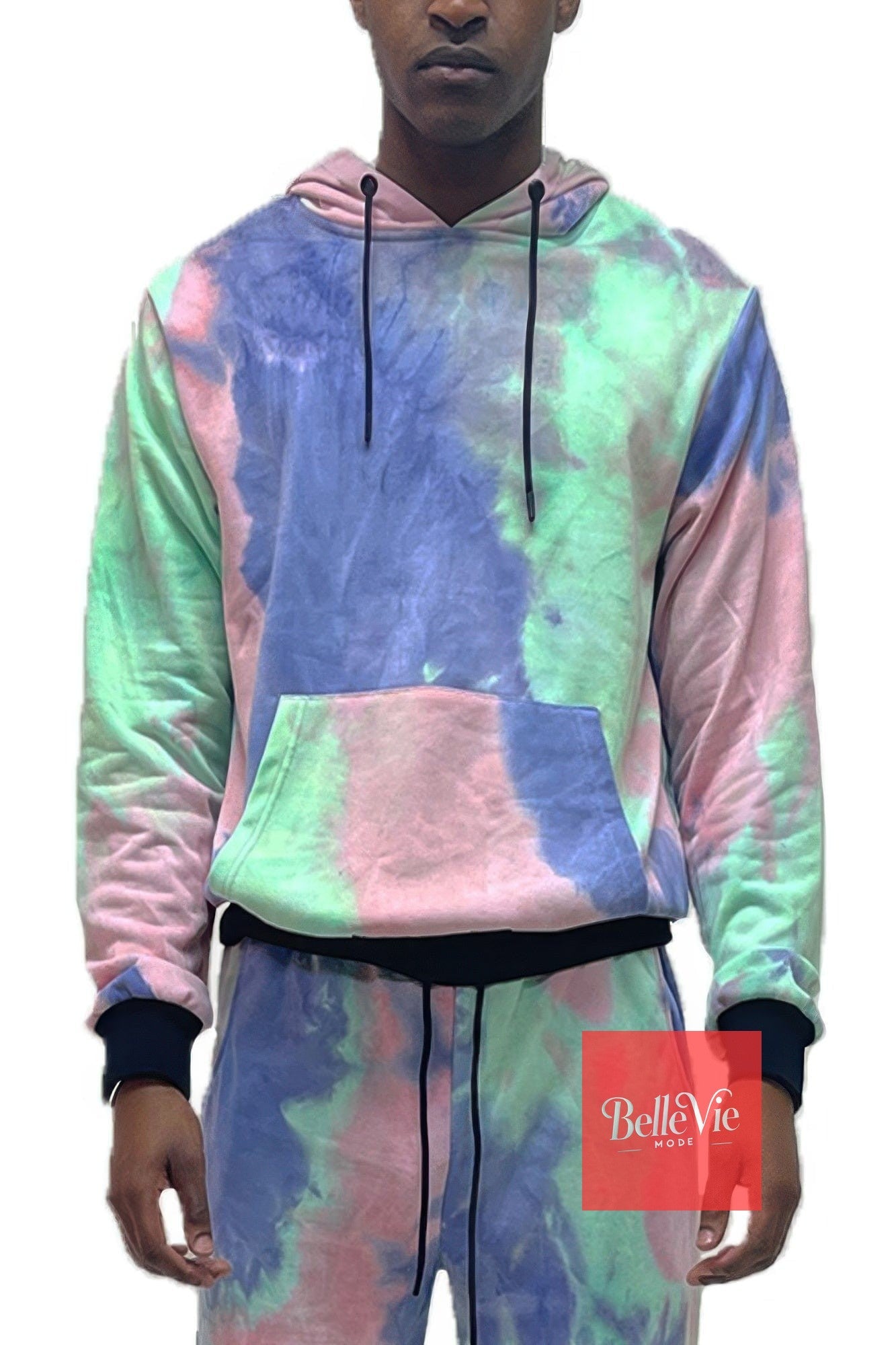 BelleVie Mode Lime Purple / S Cotton Tye Dye Hoodie