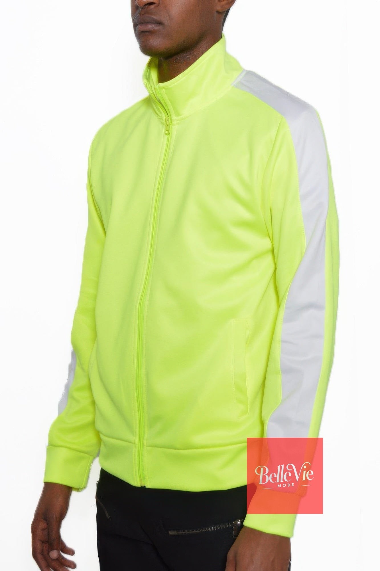 BelleVie Mode Lime White / S Track Single Stripe Jacket