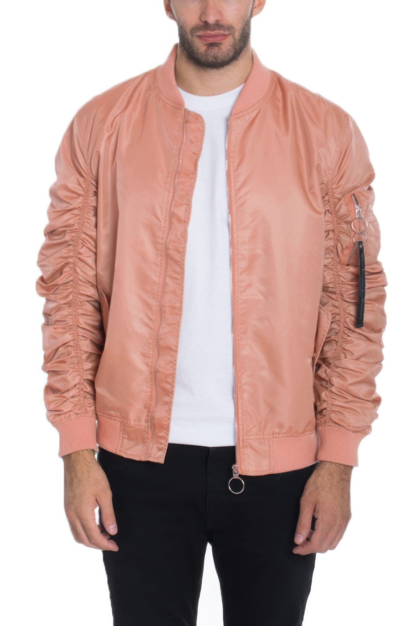 BelleVie Mode Mauve / S Men's Casual Ma-1 Flight Lined Bomber Jacket