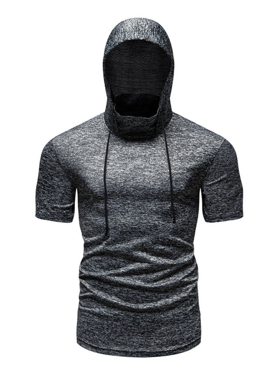 Men's Heathered Short Sleeve Hooded T-Shirt - BelleVieMode