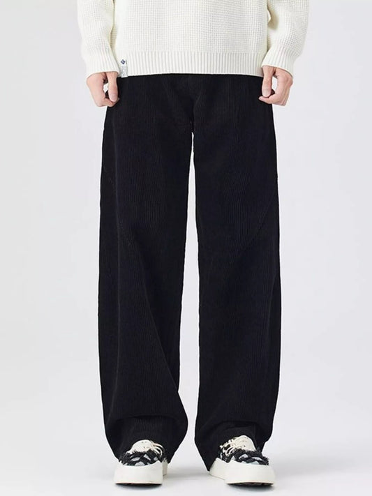 Men's Plus Size Relaxed Fit Corduroy Pants - BelleVieMode