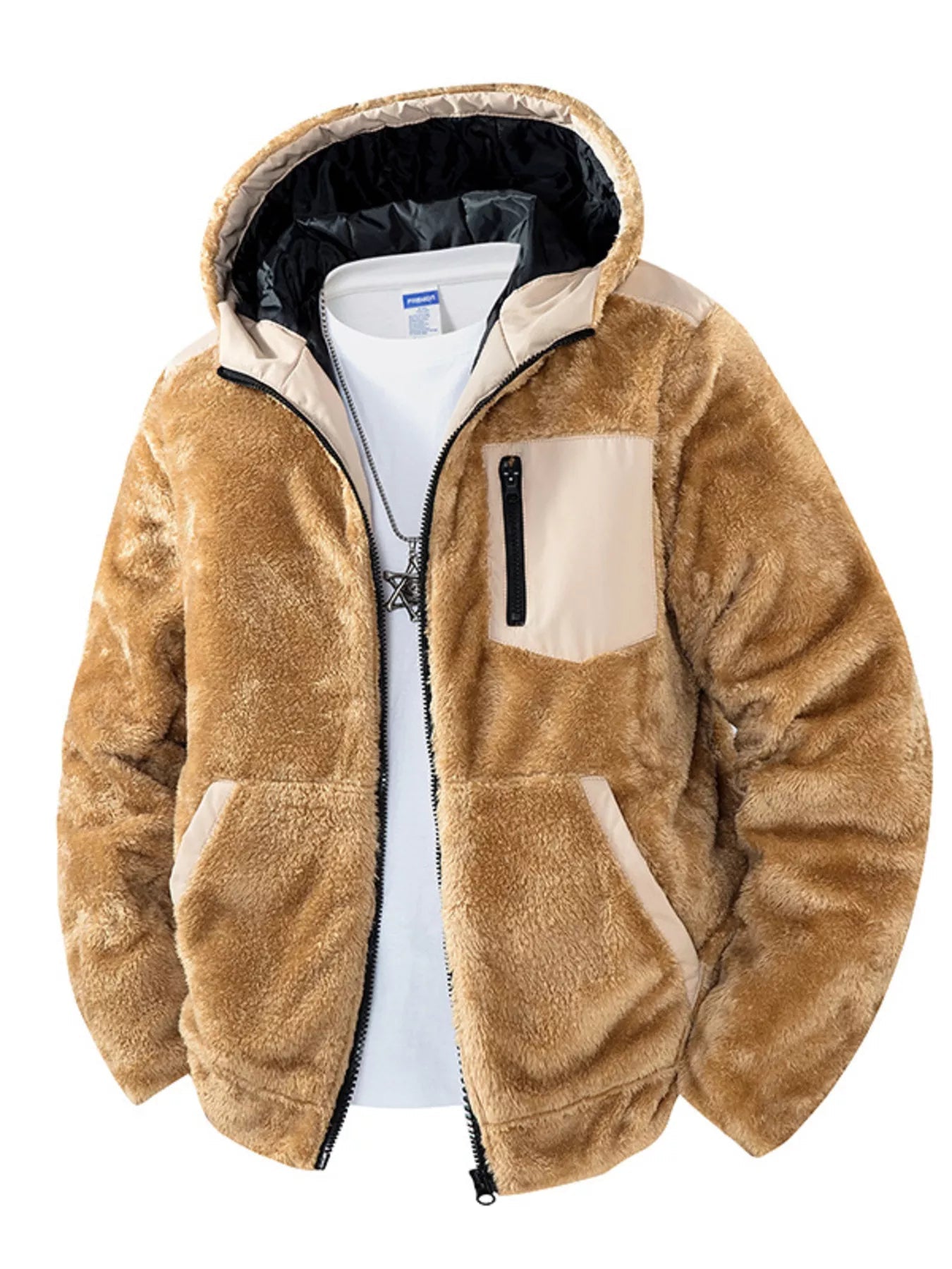 Men's Zip Up Fleece Hooded Jacket - BelleVieMode