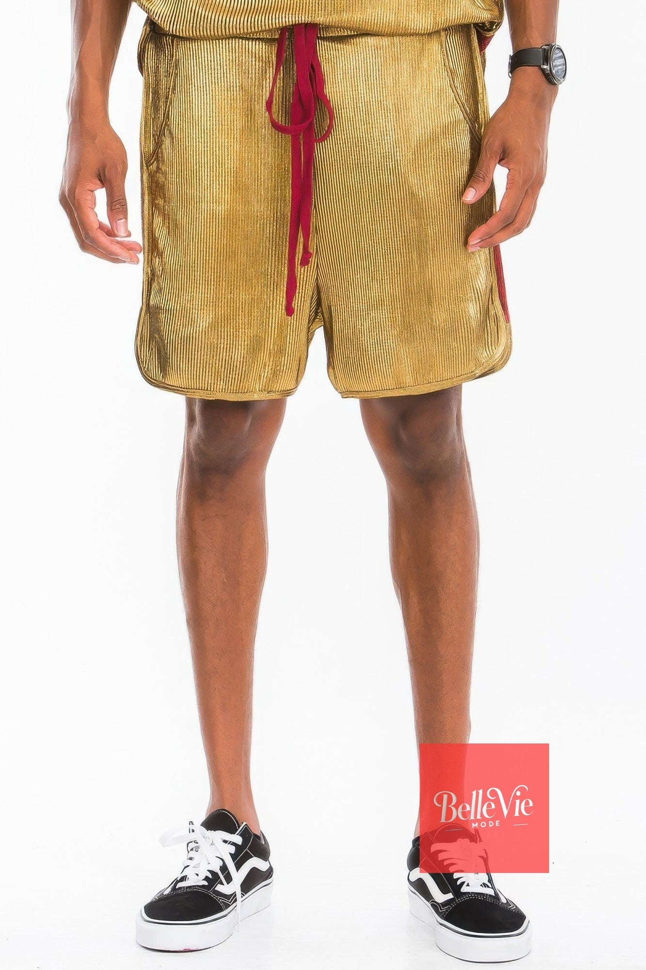 BelleVie Mode Metallic Flick Shorts