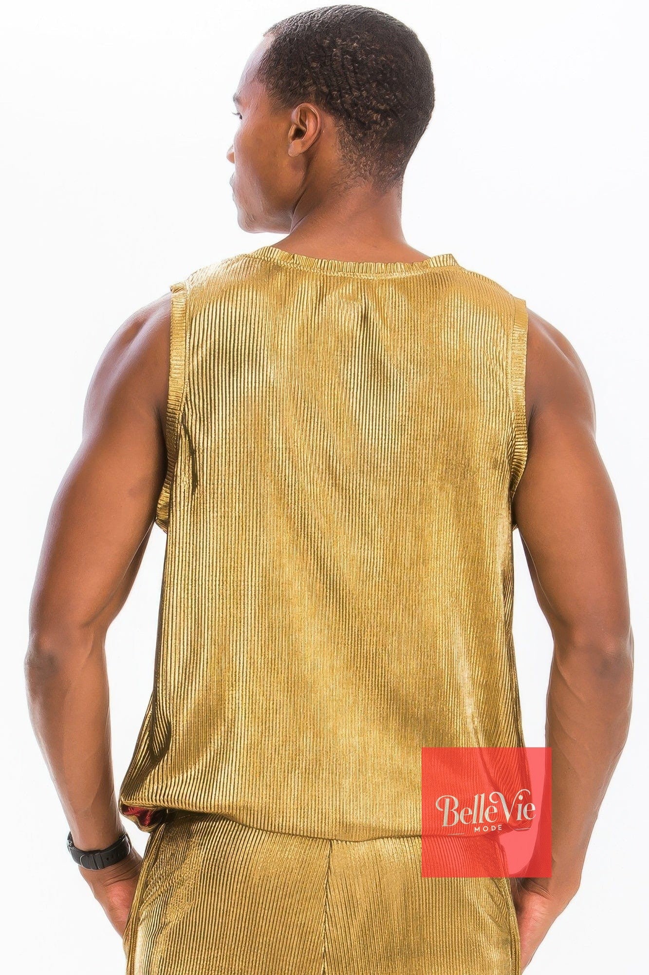 BelleVie Mode Metallic Flick Tank Top