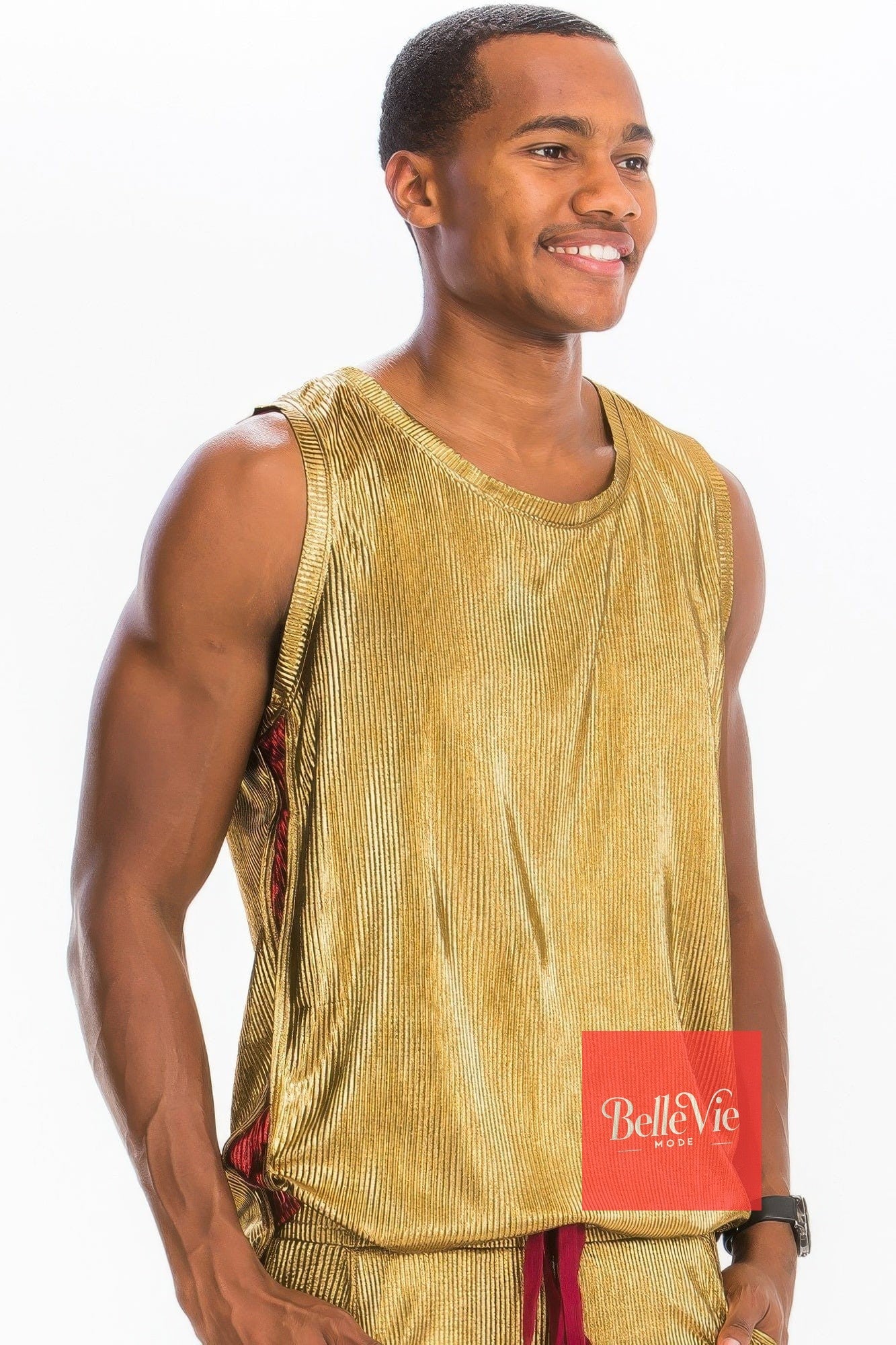 BelleVie Mode Metallic Flick Tank Top