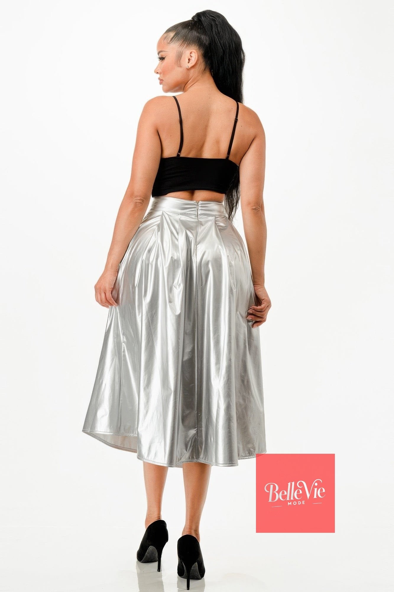 BelleVie Mode Midi Skirt With Pockets