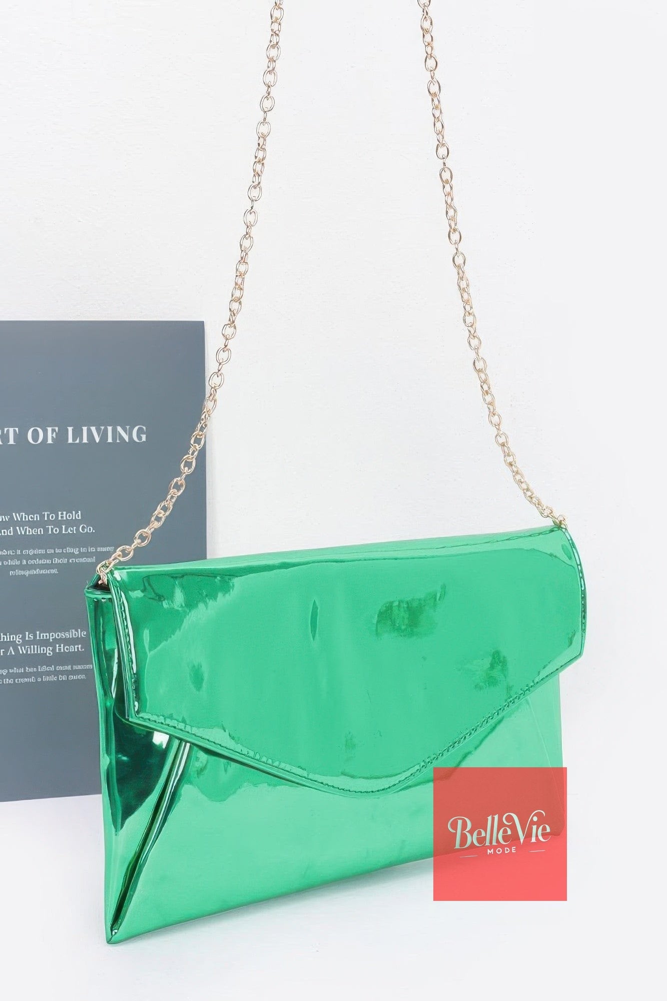 BelleVie Mode Mirror Envelope Clutch