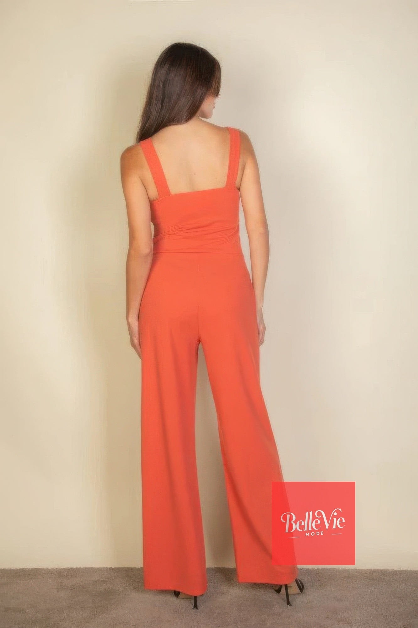 BelleVie Mode Notched neck cami jumpsuit